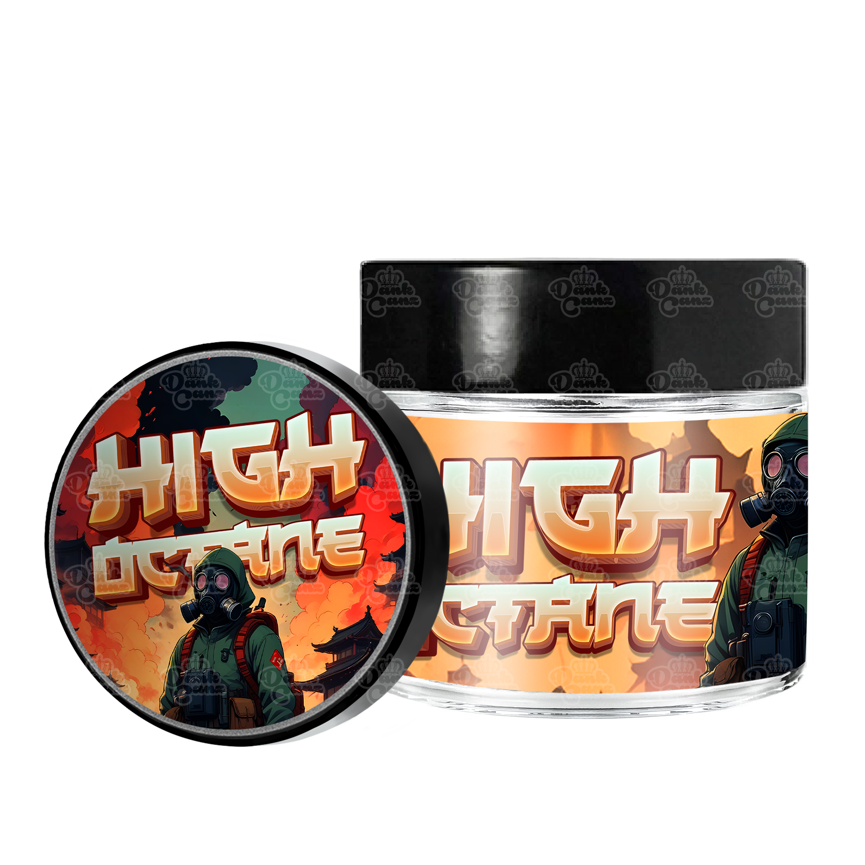 High Octane OG 3.5g/60ml Glass Jars - Labelled - DC Packaging Custom Cannabis Packaging