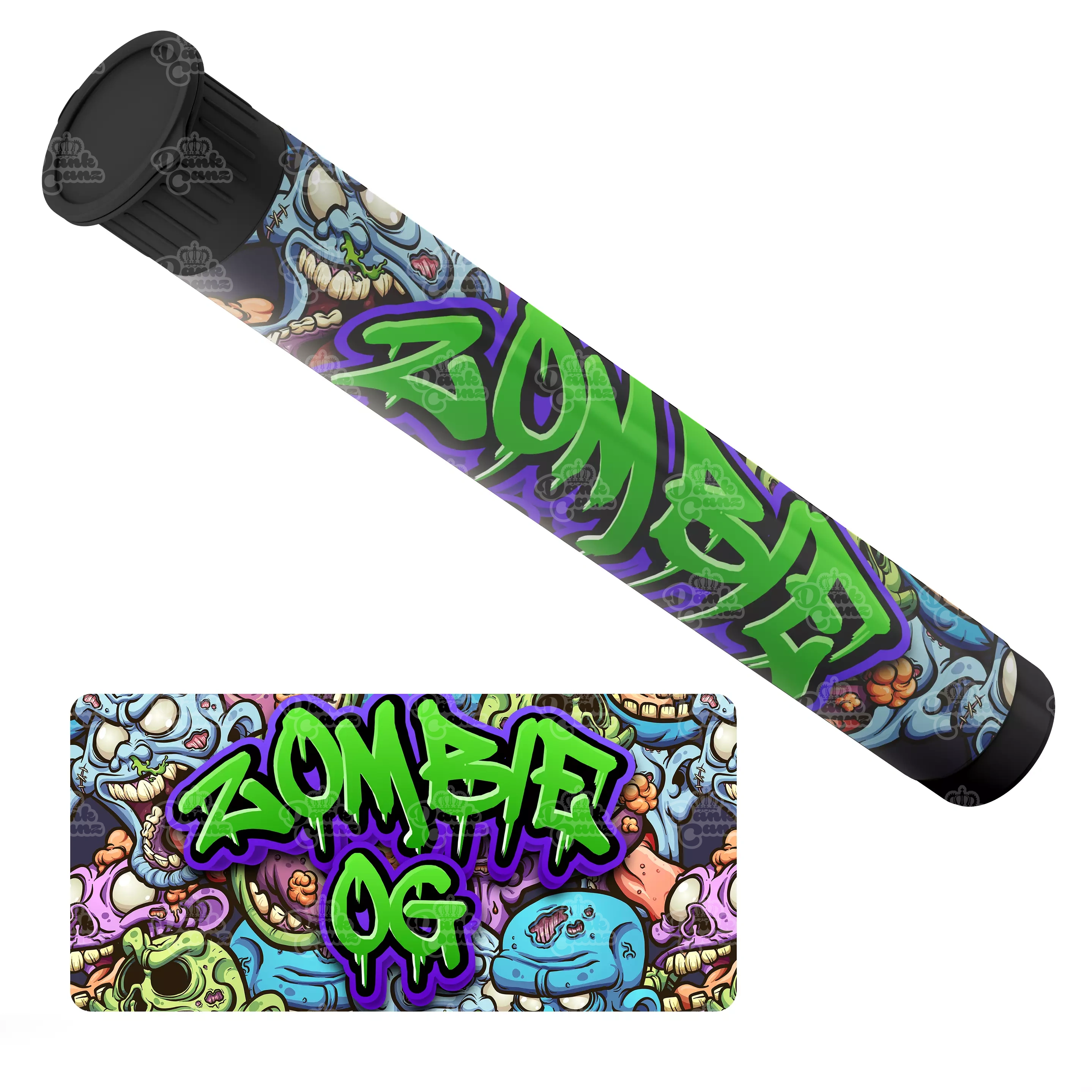 Zombie OG Pre Roll Tubes - Labelled - DC Packaging Custom Cannabis Packaging