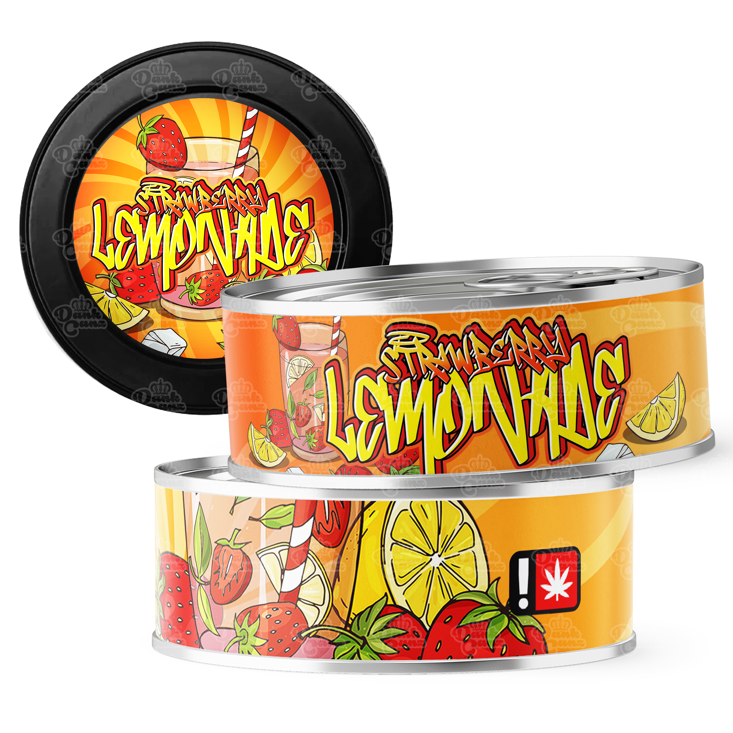 Strawberry Lemonade 3.5g Self Seal Tins - DC Packaging Custom Cannabis Packaging