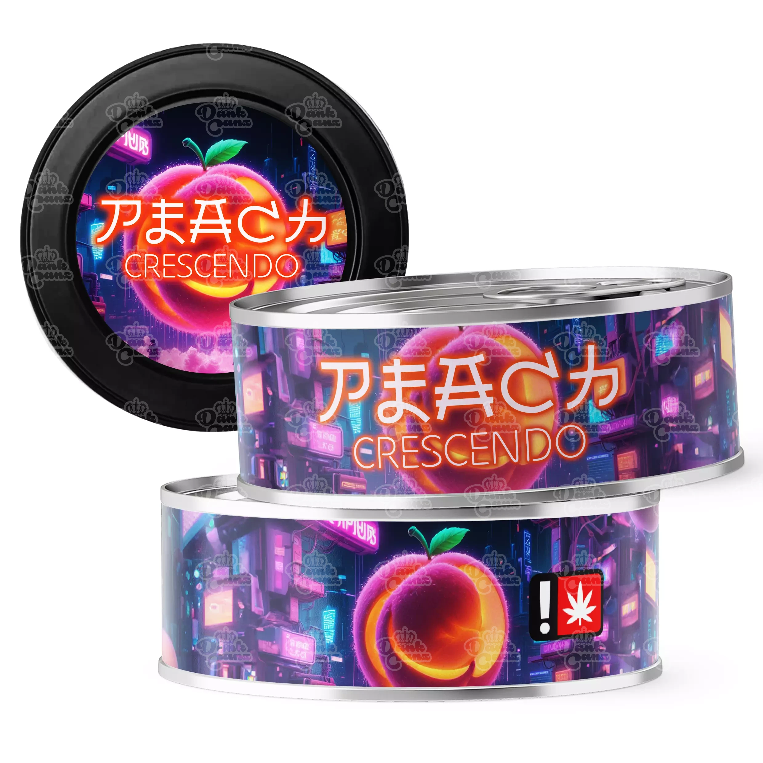 Peach Crescendo 3.5g Self Seal Tins - DC Packaging Custom Cannabis Packaging