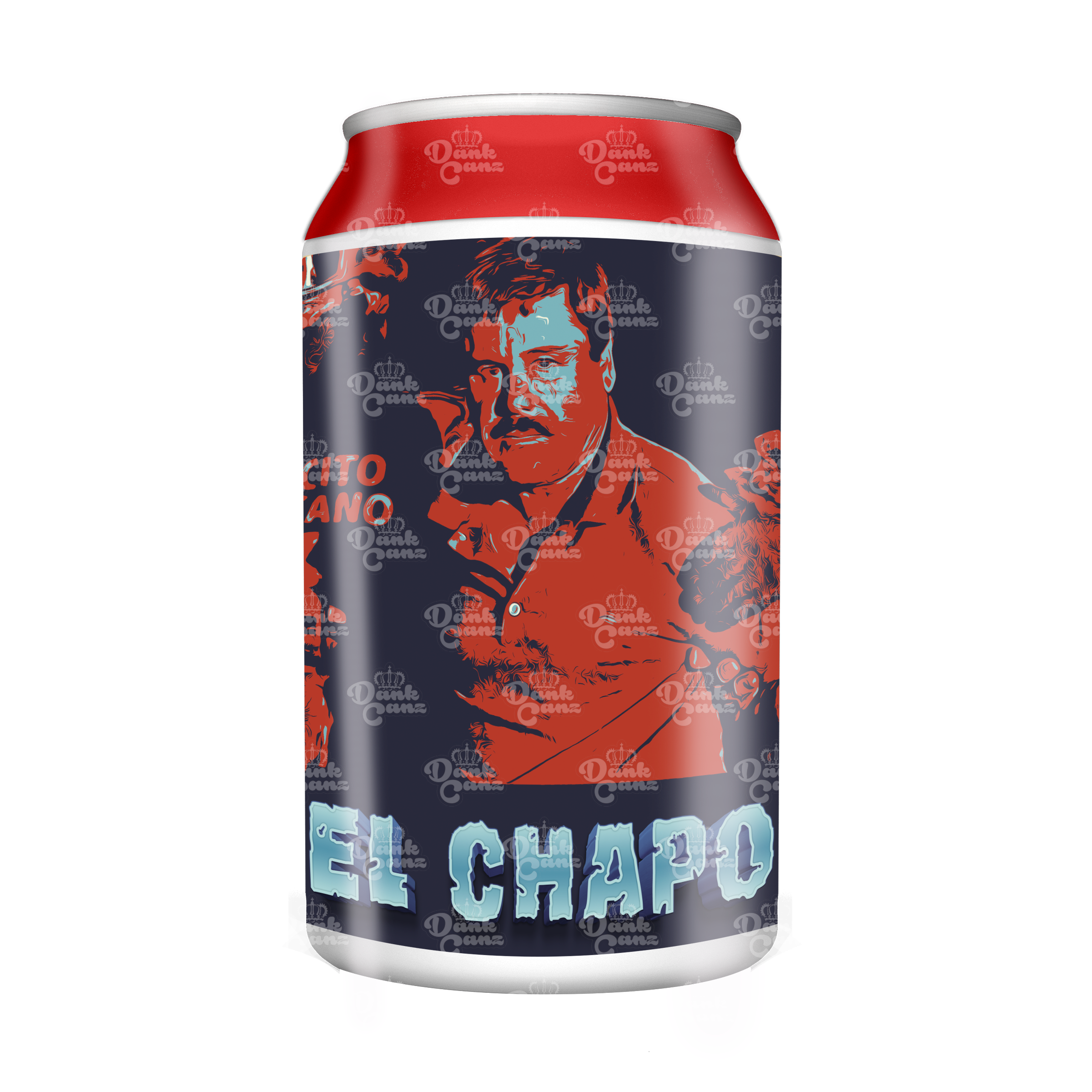El Chapo 3.5g Plastic Soda Cans - DC Packaging Custom Cannabis Packaging