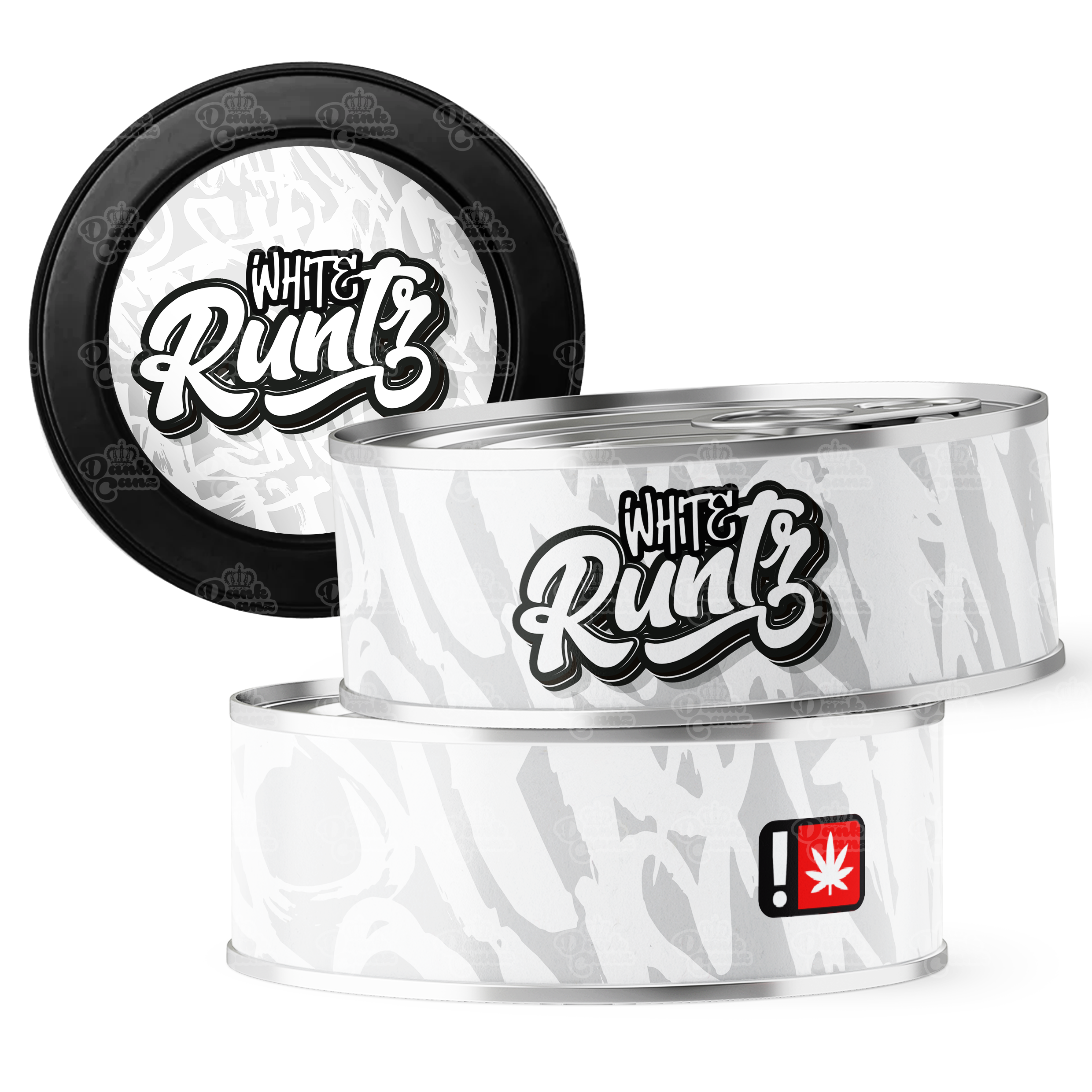 White Runtz 3.5g Self Seal Tins - DC Packaging Custom Cannabis Packaging