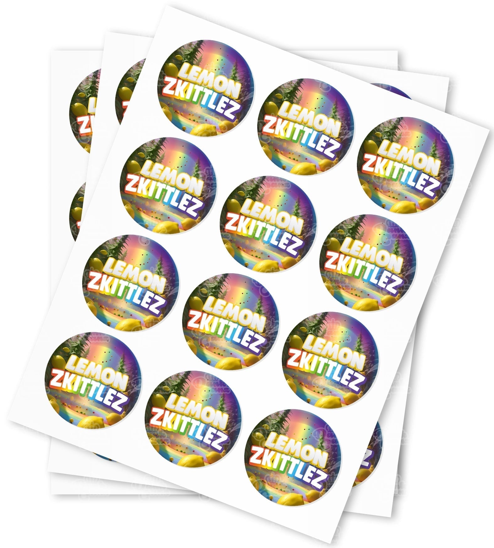 Lemon Zkittlez Strain Stickers - DC Packaging Custom Cannabis Packaging