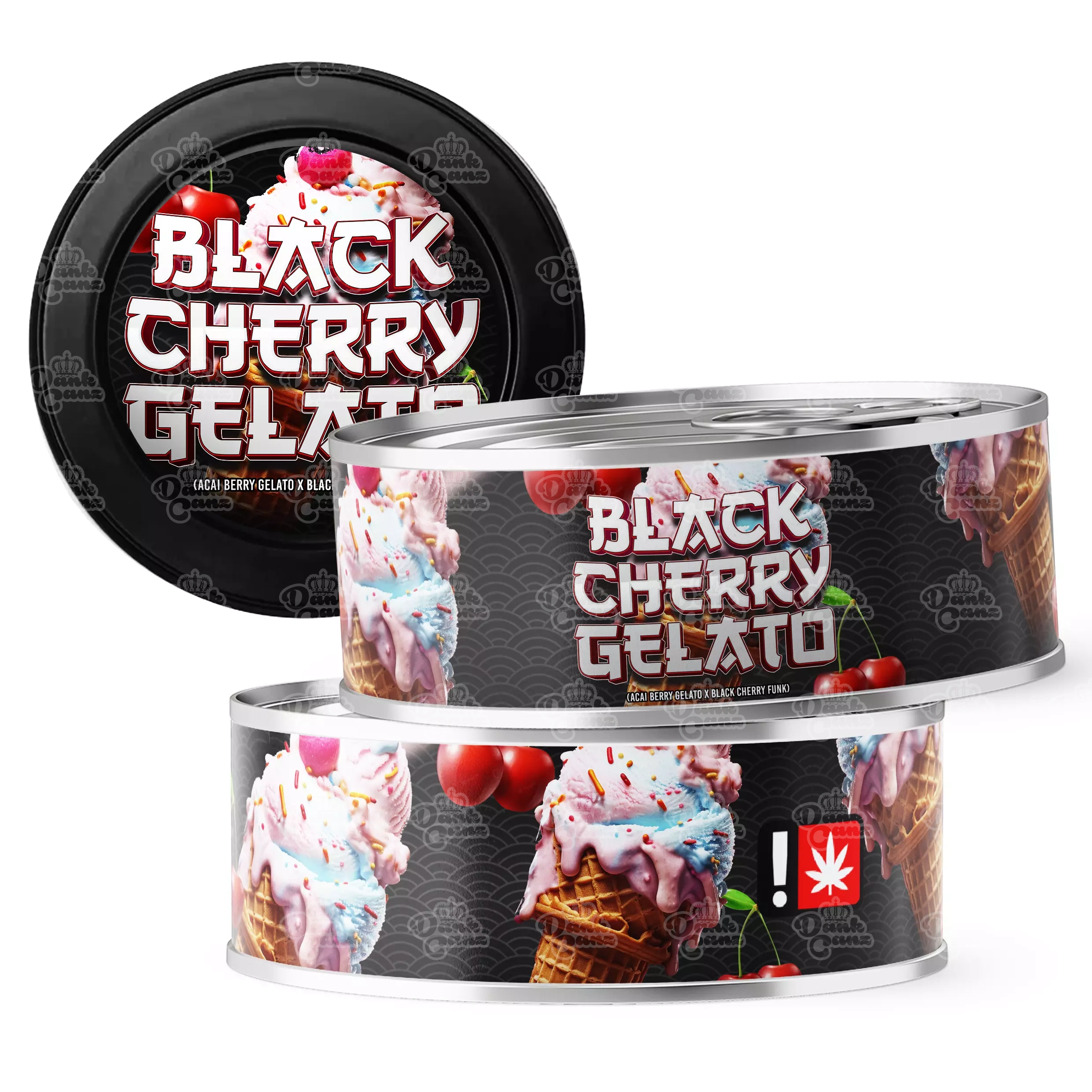 Black Cherry Gelato 3.5g Self Seal Tins - DC Packaging Custom Cannabis Packaging