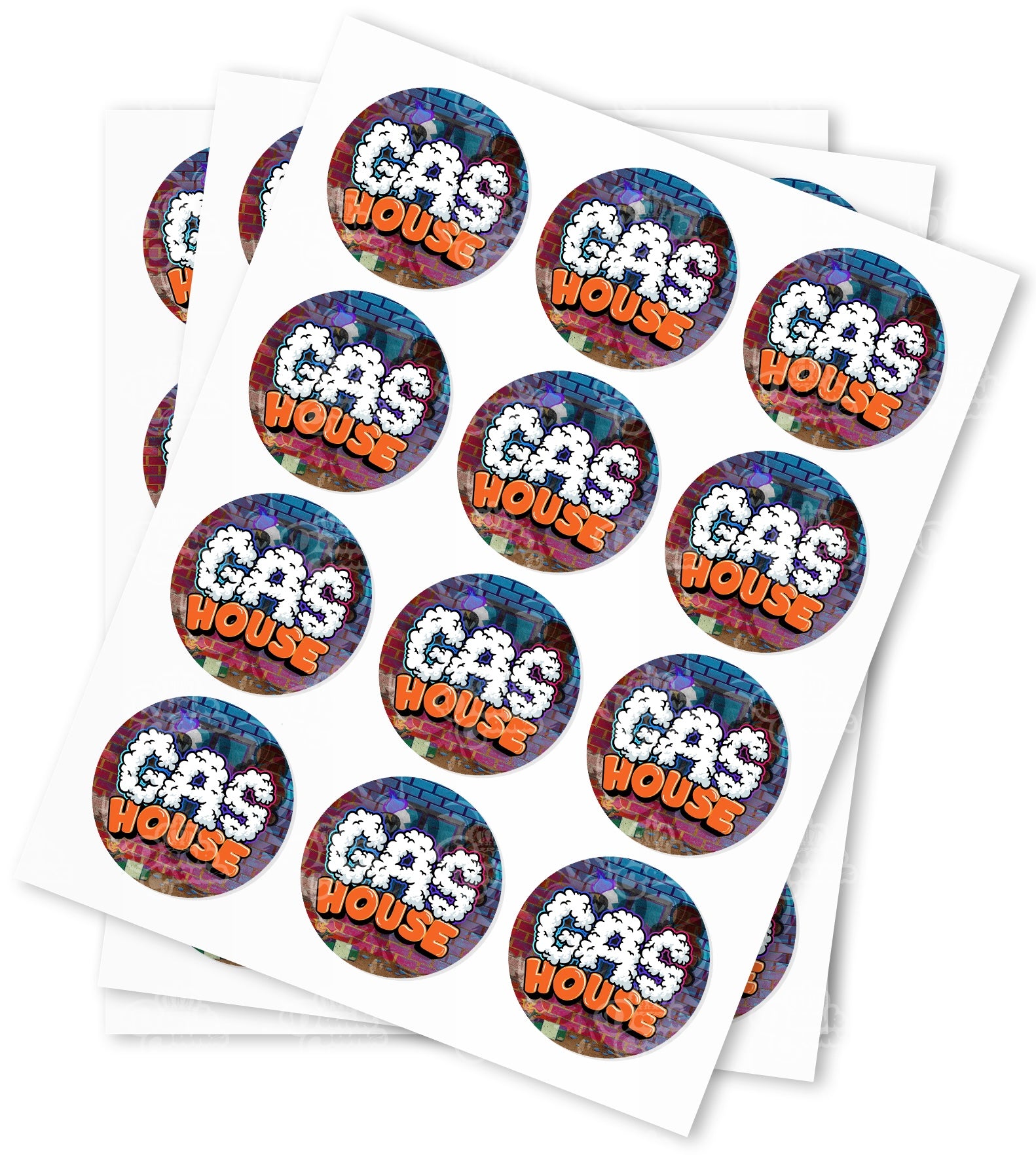 Gas House Strain Stickers - DC Packaging Custom Cannabis Packaging