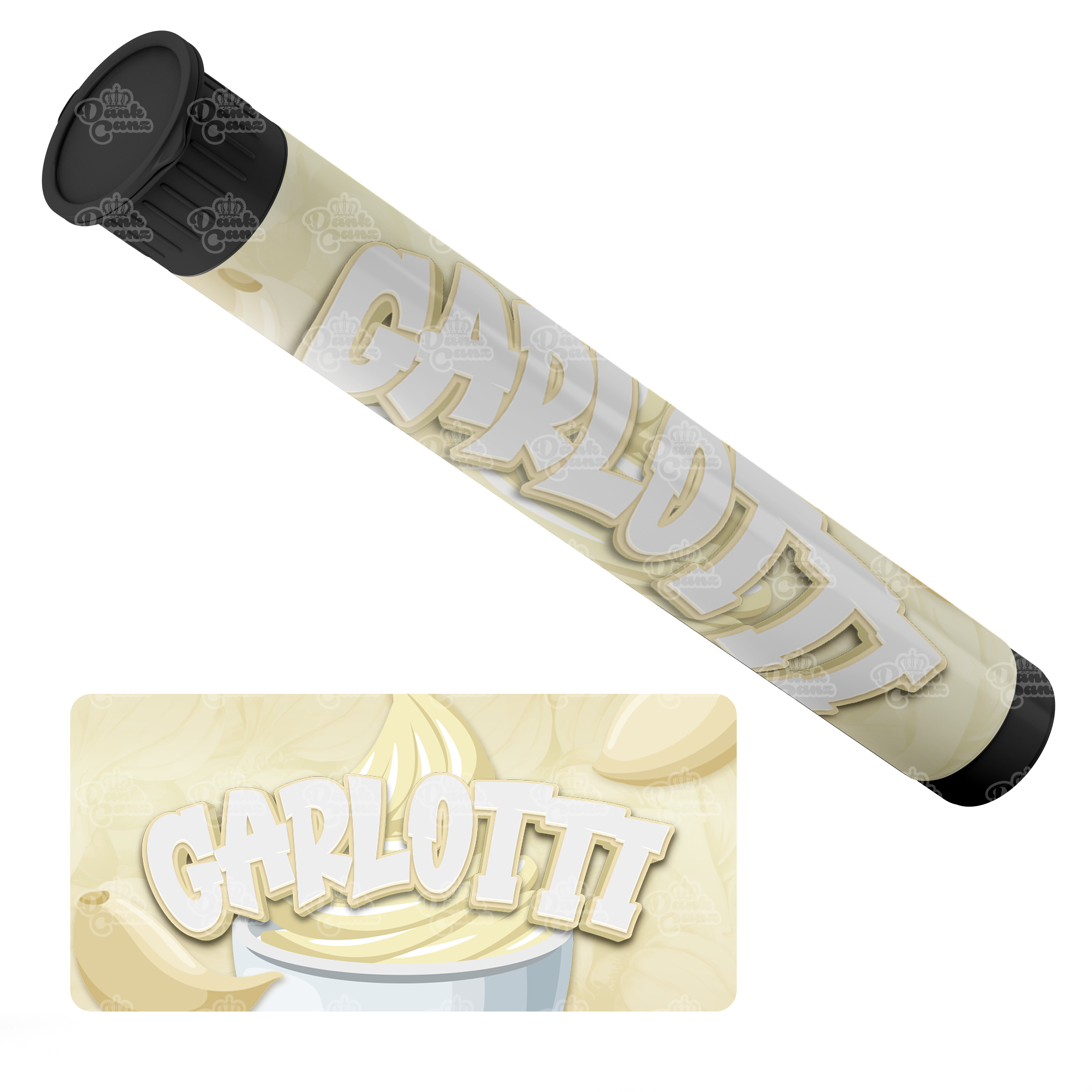 Garlotti Pre Roll Tubes - Labelled - DC Packaging Custom Cannabis Packaging