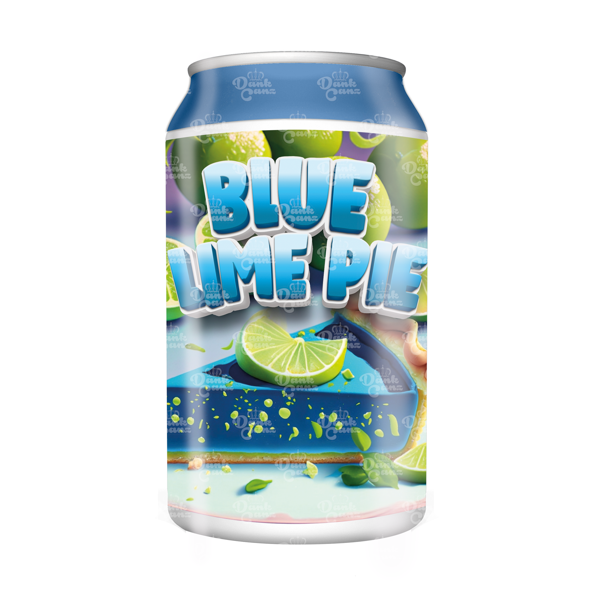 Blue Lime Pie 3.5g Plastic Soda Cans - DC Packaging Custom Cannabis Packaging