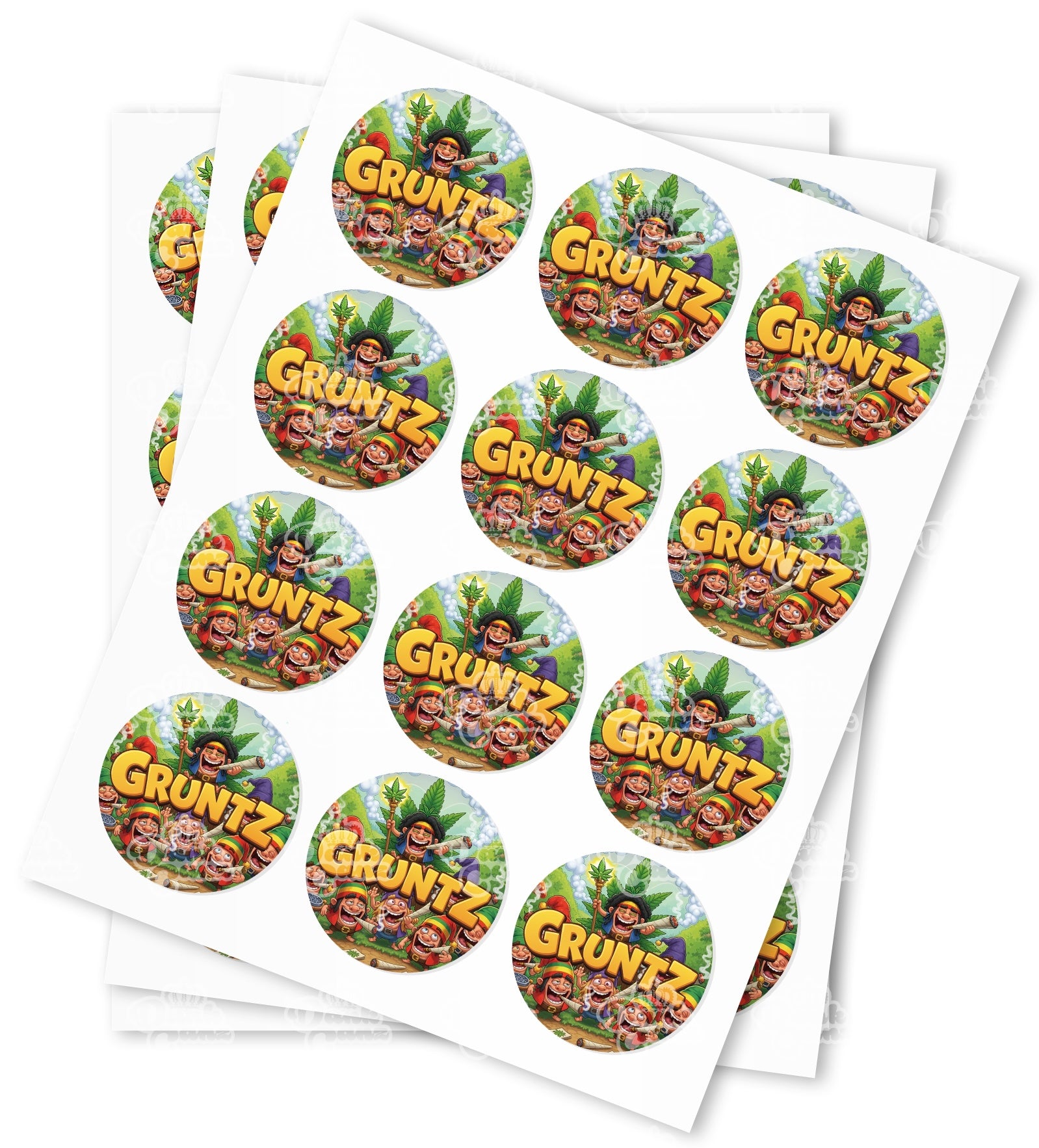 Gruntz Strain Stickers - DC Packaging Custom Cannabis Packaging