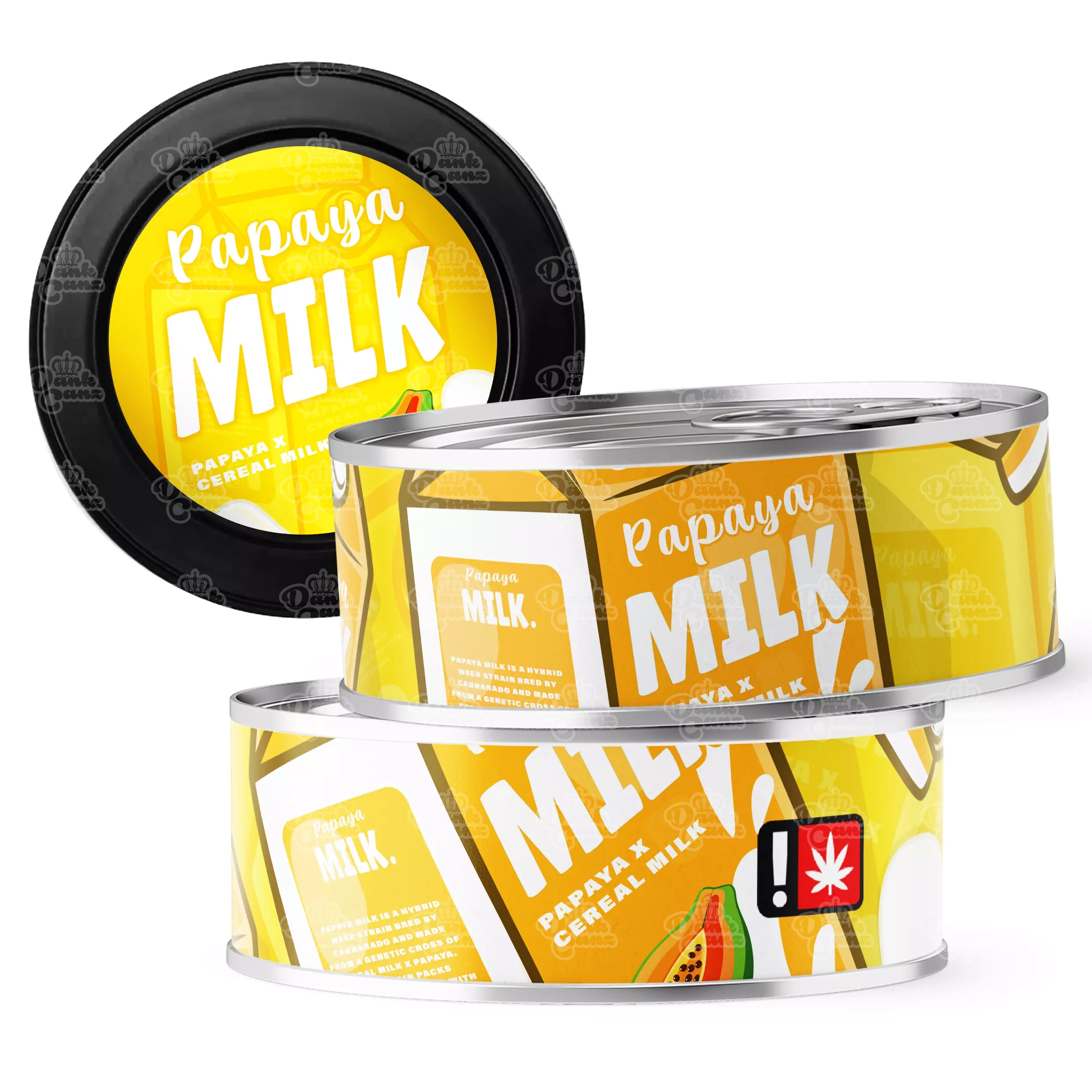 Papaya Milk 3.5g Self Seal Tins - DC Packaging Custom Cannabis Packaging