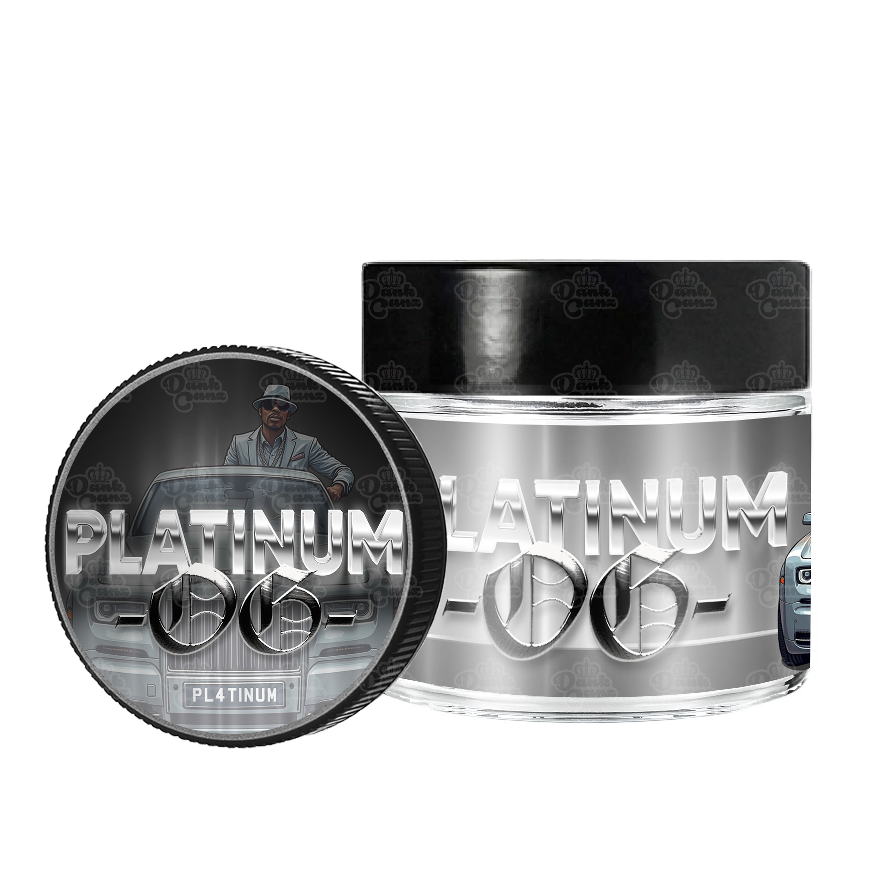 Platinum OG 3.5g/60ml Glass Jars - Labelled - DC Packaging Custom Cannabis Packaging