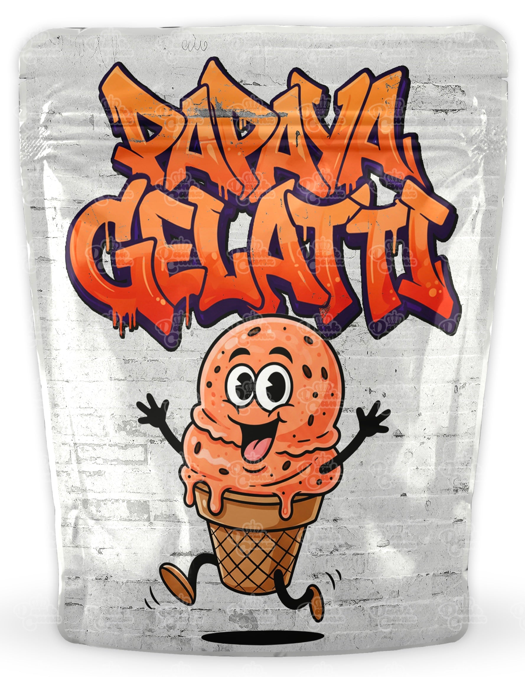 Papaya Gelatti Mylar Bags - DC Packaging Custom Cannabis Packaging