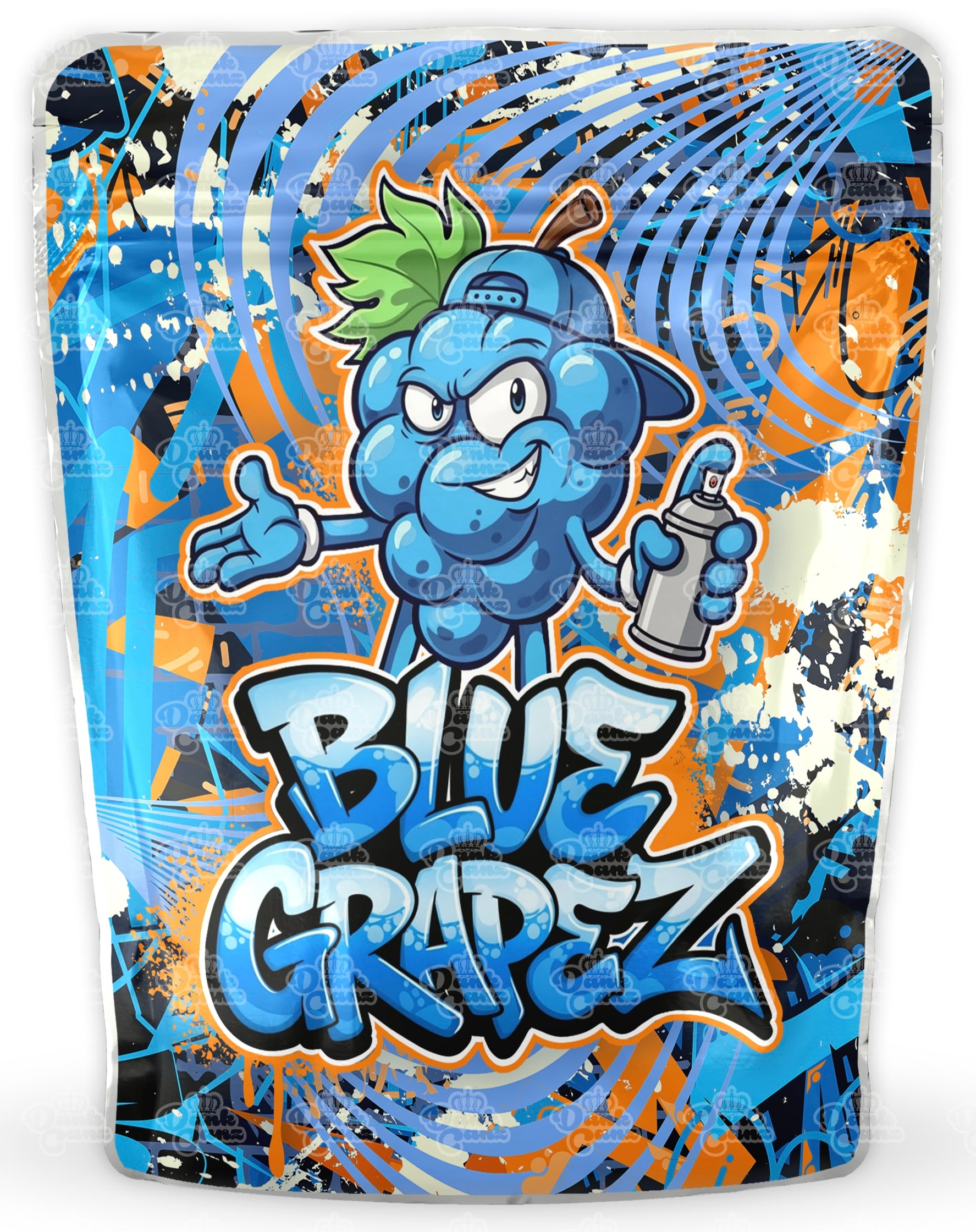 Blue Grapez Mylar Bags - DC Packaging Custom Cannabis Packaging