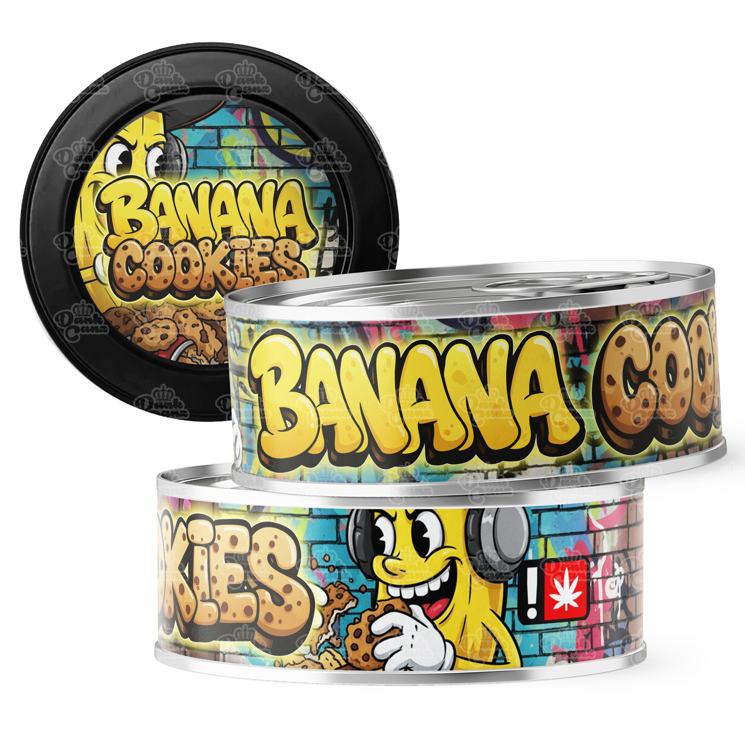 Banana Cookies 3.5g Self Seal Tins - DC Packaging Custom Cannabis Packaging