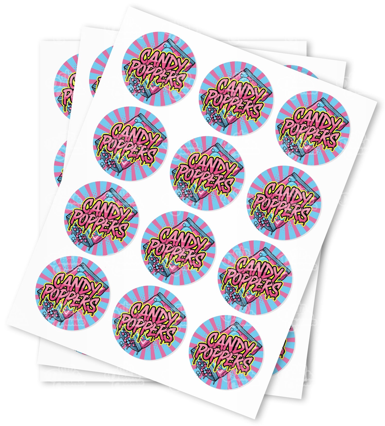 Candy Poppers Strain Stickers - DC Packaging Custom Cannabis Packaging