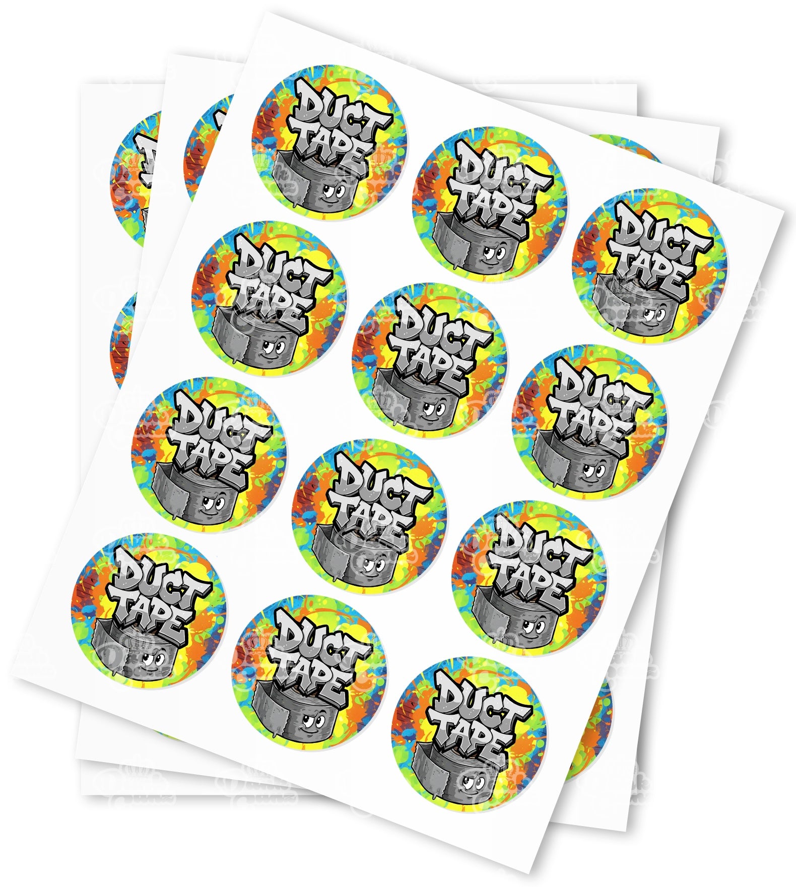 Duct Tape Strain Stickers - DC Packaging Custom Cannabis Packaging