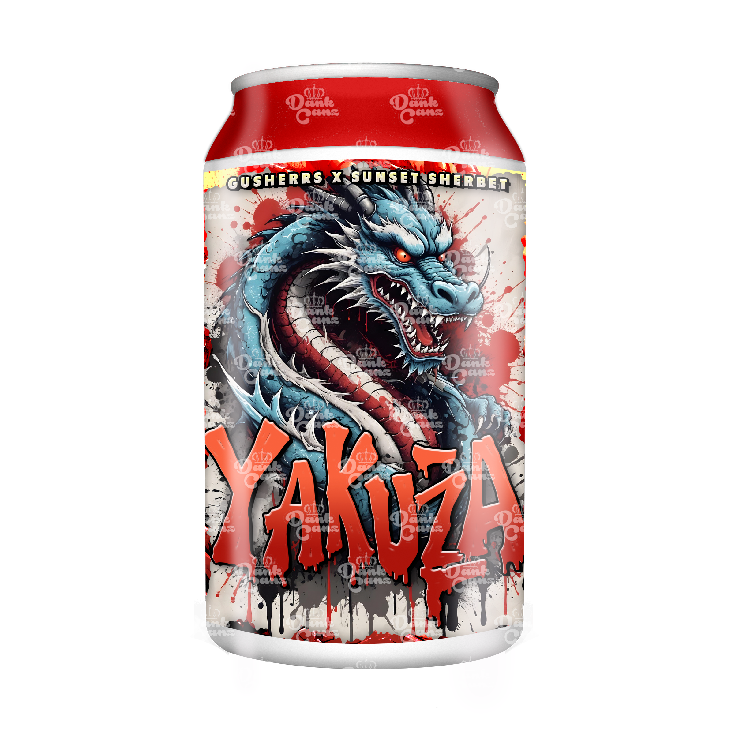 Yakuza 3.5g Plastic Soda Cans - DC Packaging Custom Cannabis Packaging