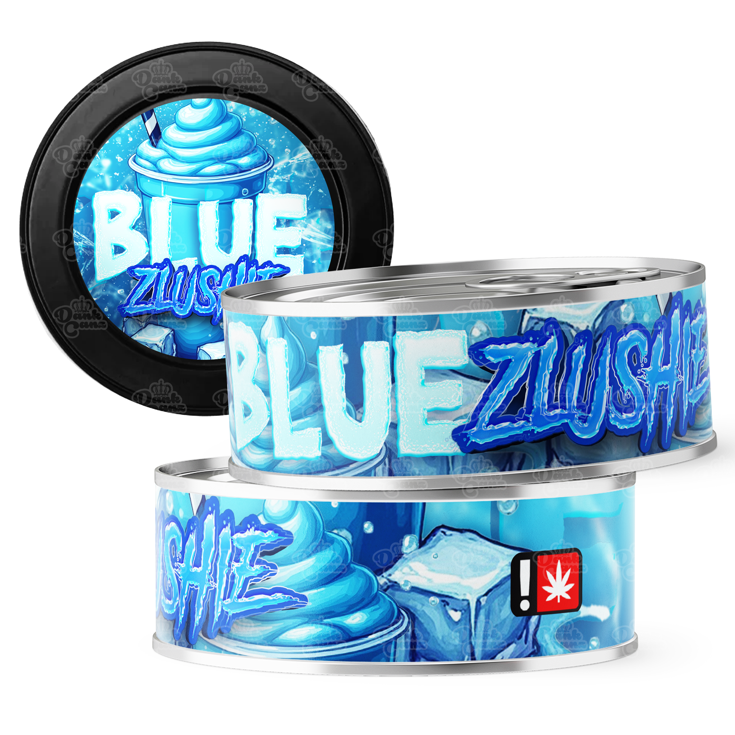 Blue Zlushie 3.5g Self Seal Tins - DC Packaging Custom Cannabis Packaging