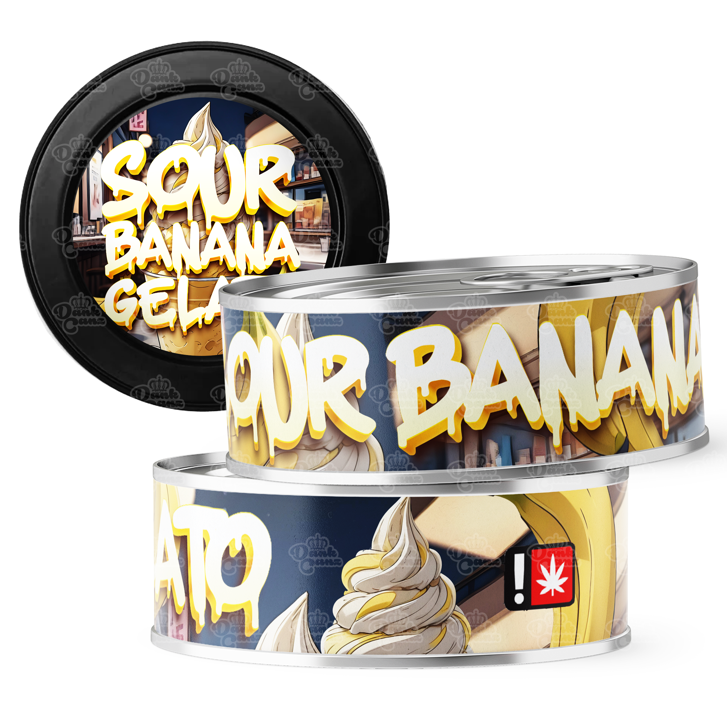 Sour Banana Gelato 3.5g Self Seal Tins - DC Packaging Custom Cannabis Packaging