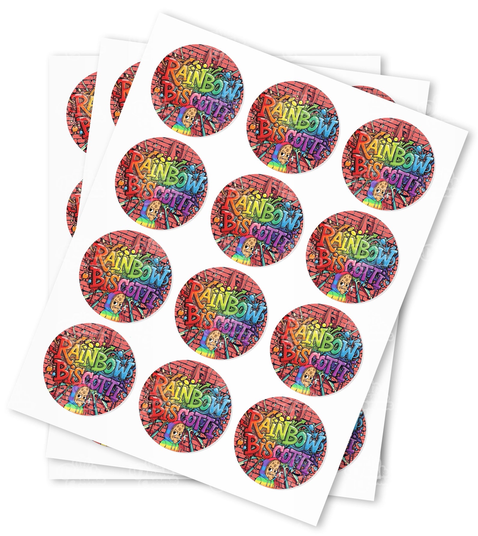 Rainbow Biscotti Strain Stickers - DC Packaging Custom Cannabis Packaging