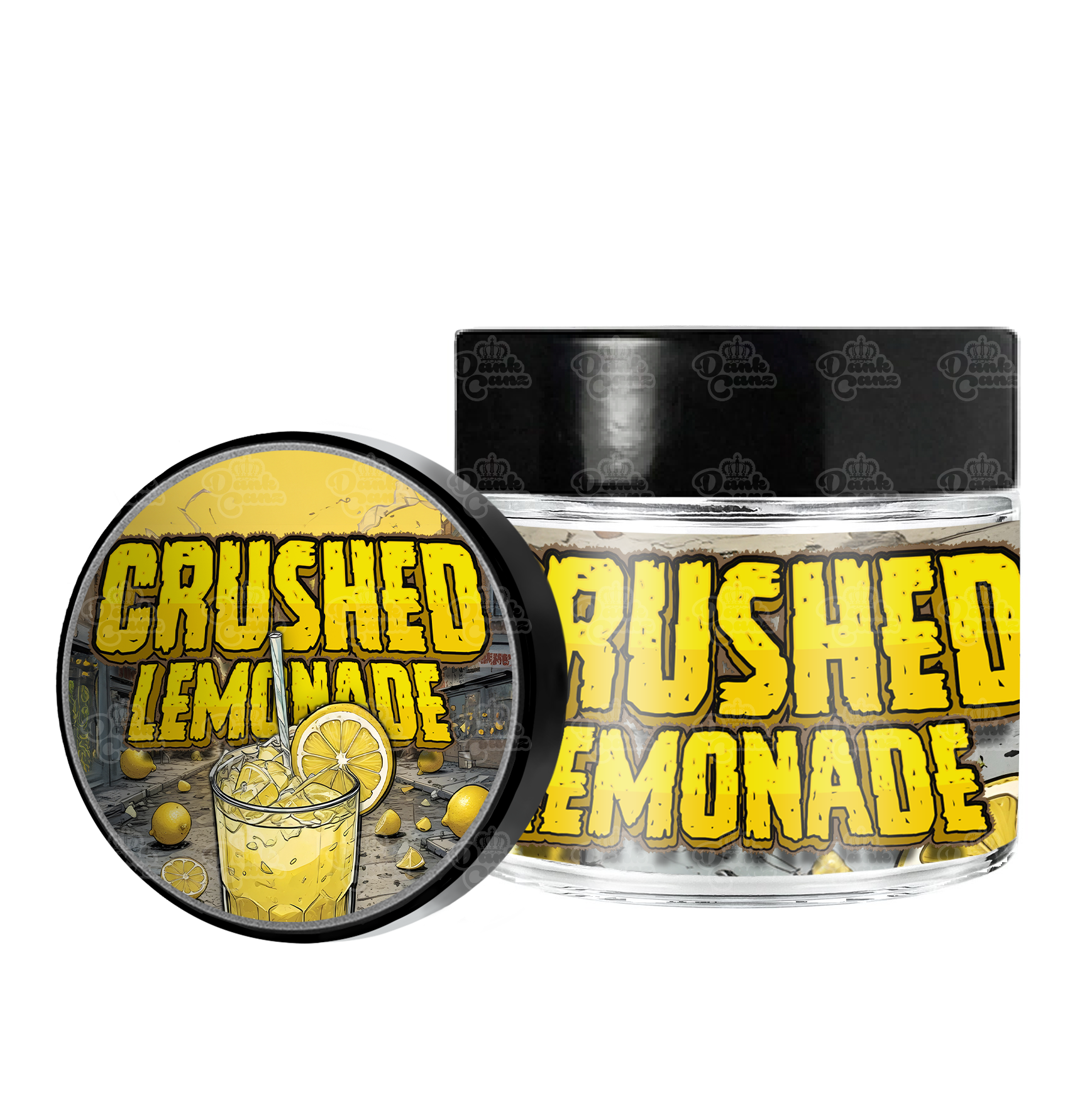 Crushed Lemonade 3.5g/60ml Glass Jars - Labelled - DC Packaging Custom Cannabis Packaging