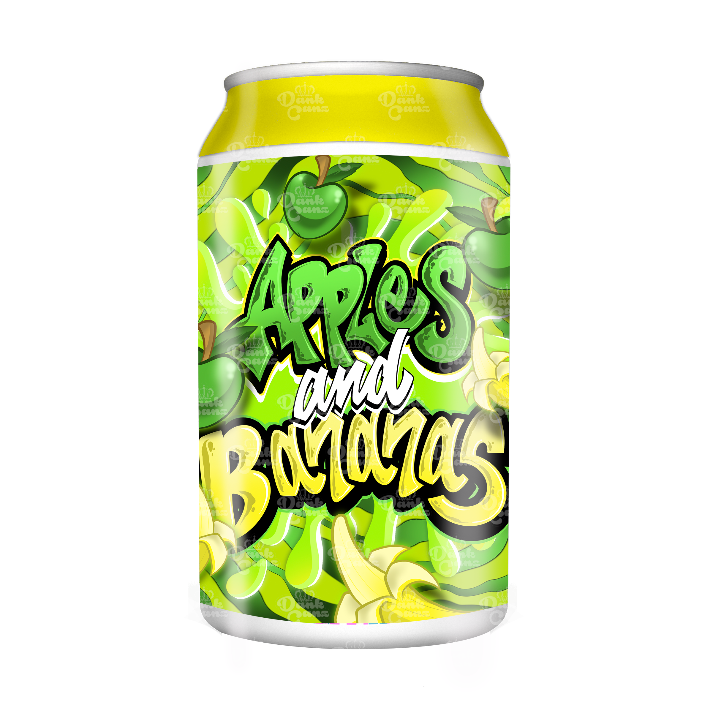 Apples & Bananas 3.5g Plastic Soda Cans - DC Packaging Custom Cannabis Packaging
