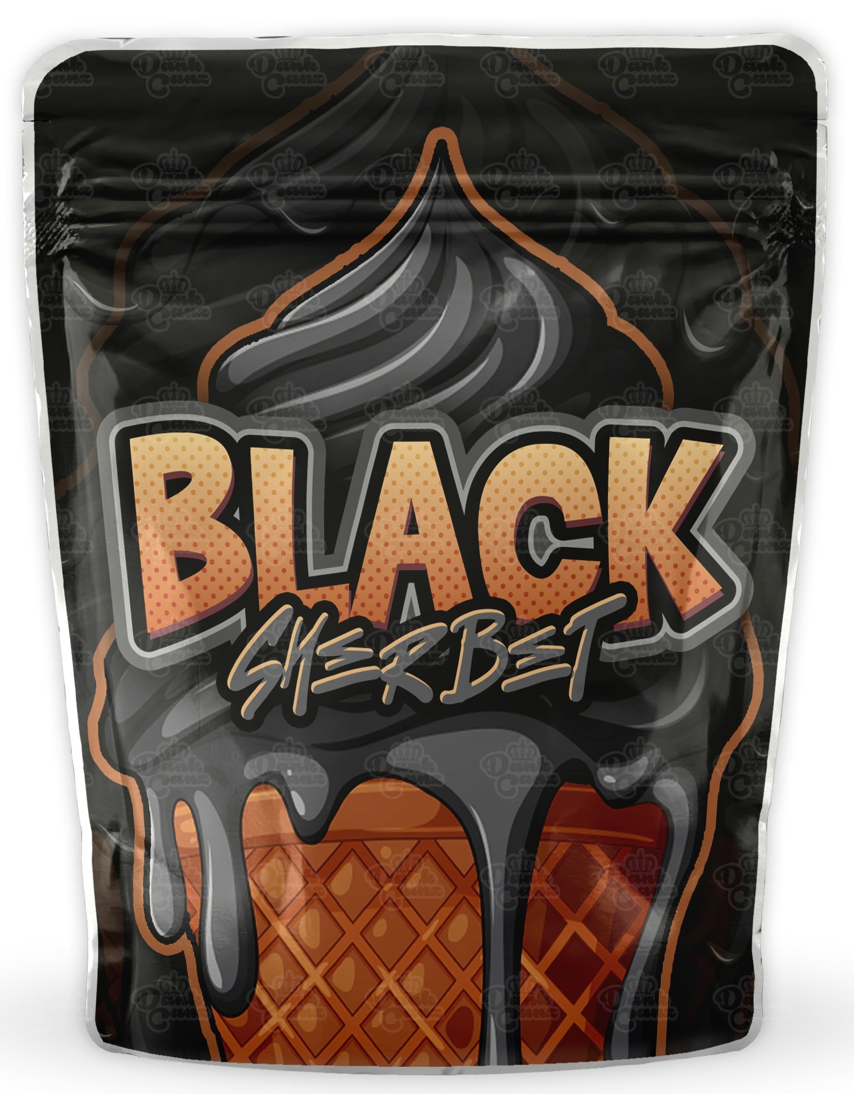 Black Sherbet Mylar Bags - DC Packaging Custom Cannabis Packaging