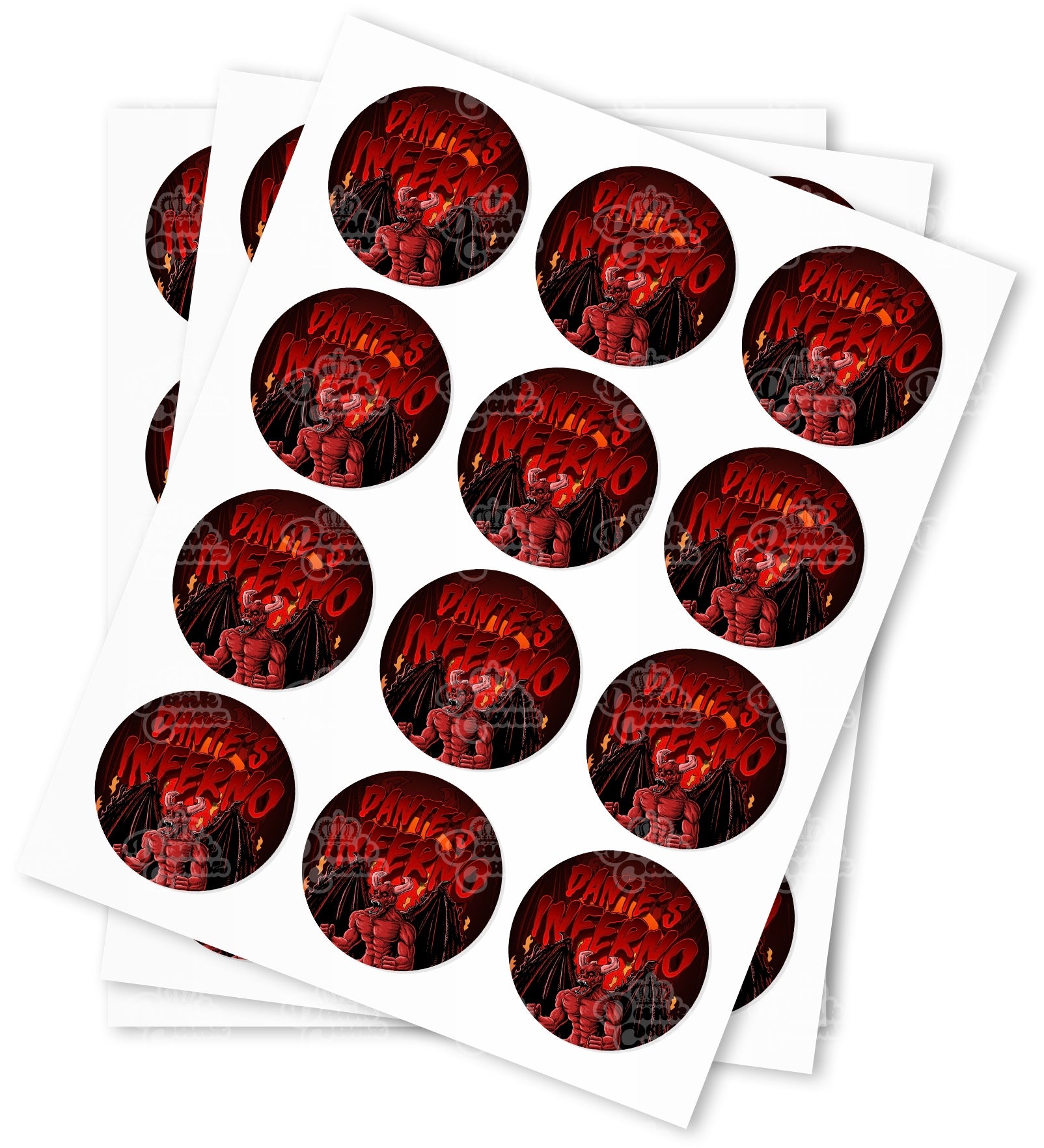 Dantes Inferno Strain Stickers - DC Packaging Custom Cannabis Packaging