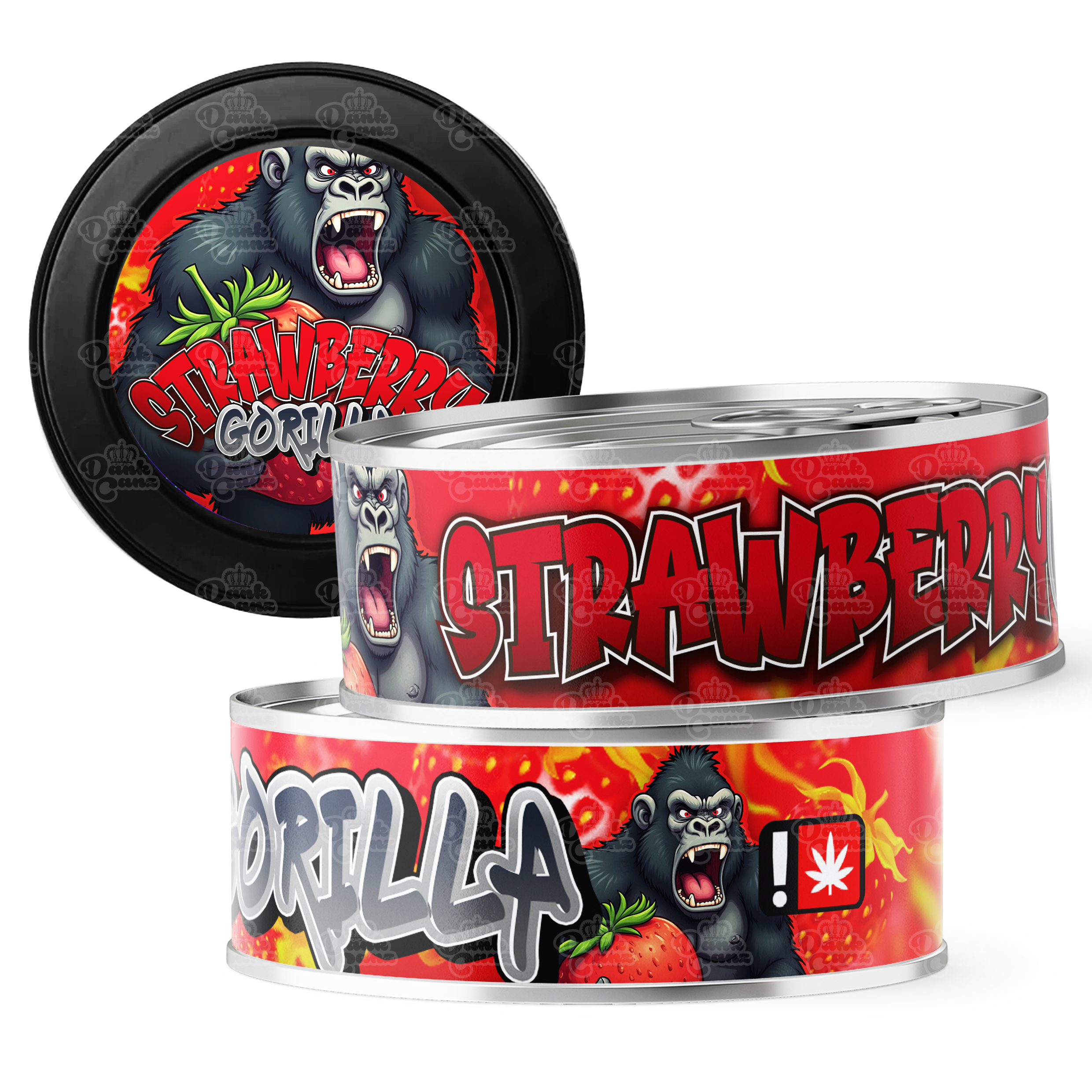 Strawberry Gorilla 3.5g Self Seal Tins - DC Packaging Custom Cannabis Packaging