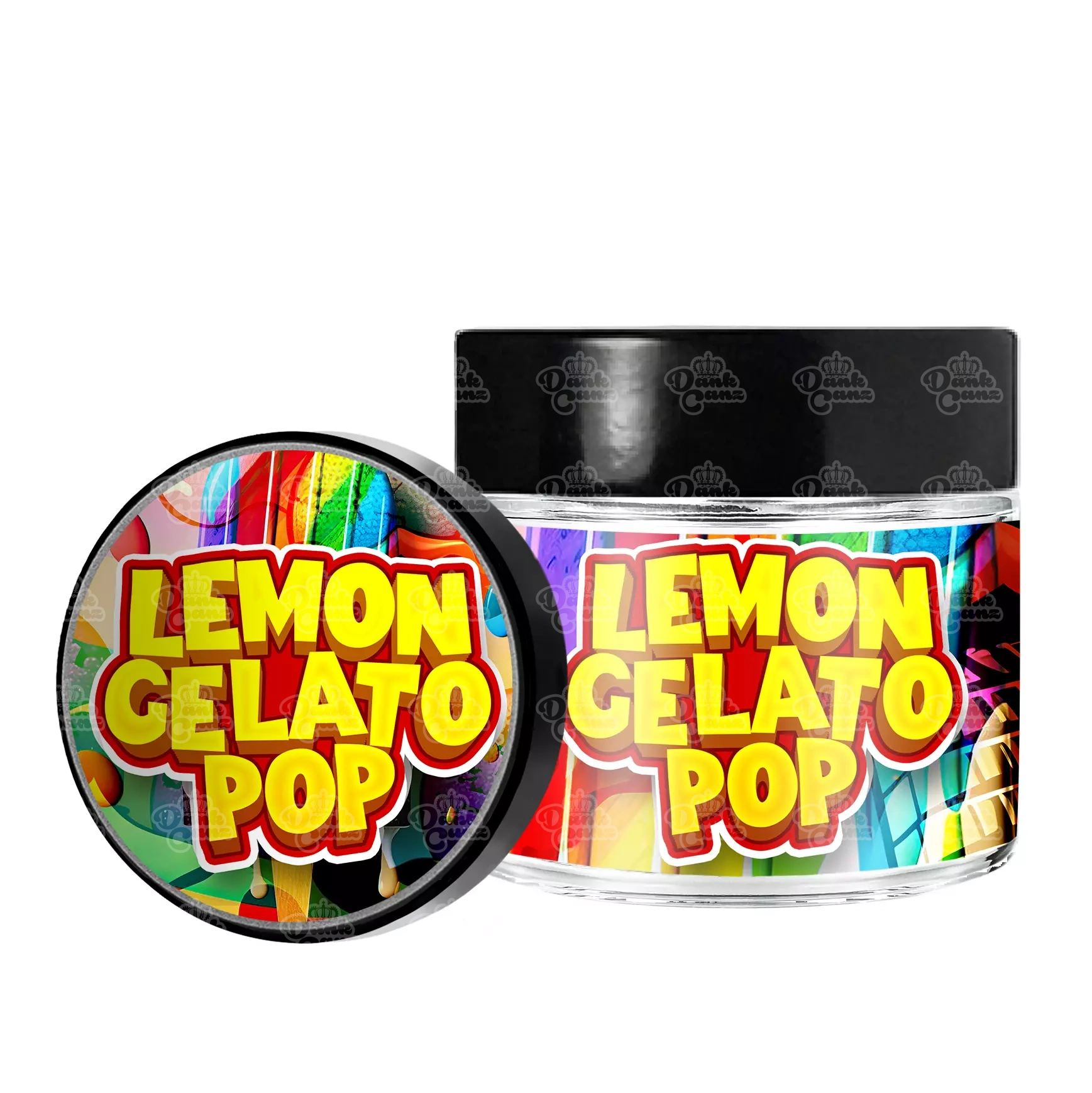 Lemon Gelato Pop 3.5g/60ml Glass Jars - Labelled - DC Packaging Custom Cannabis Packaging