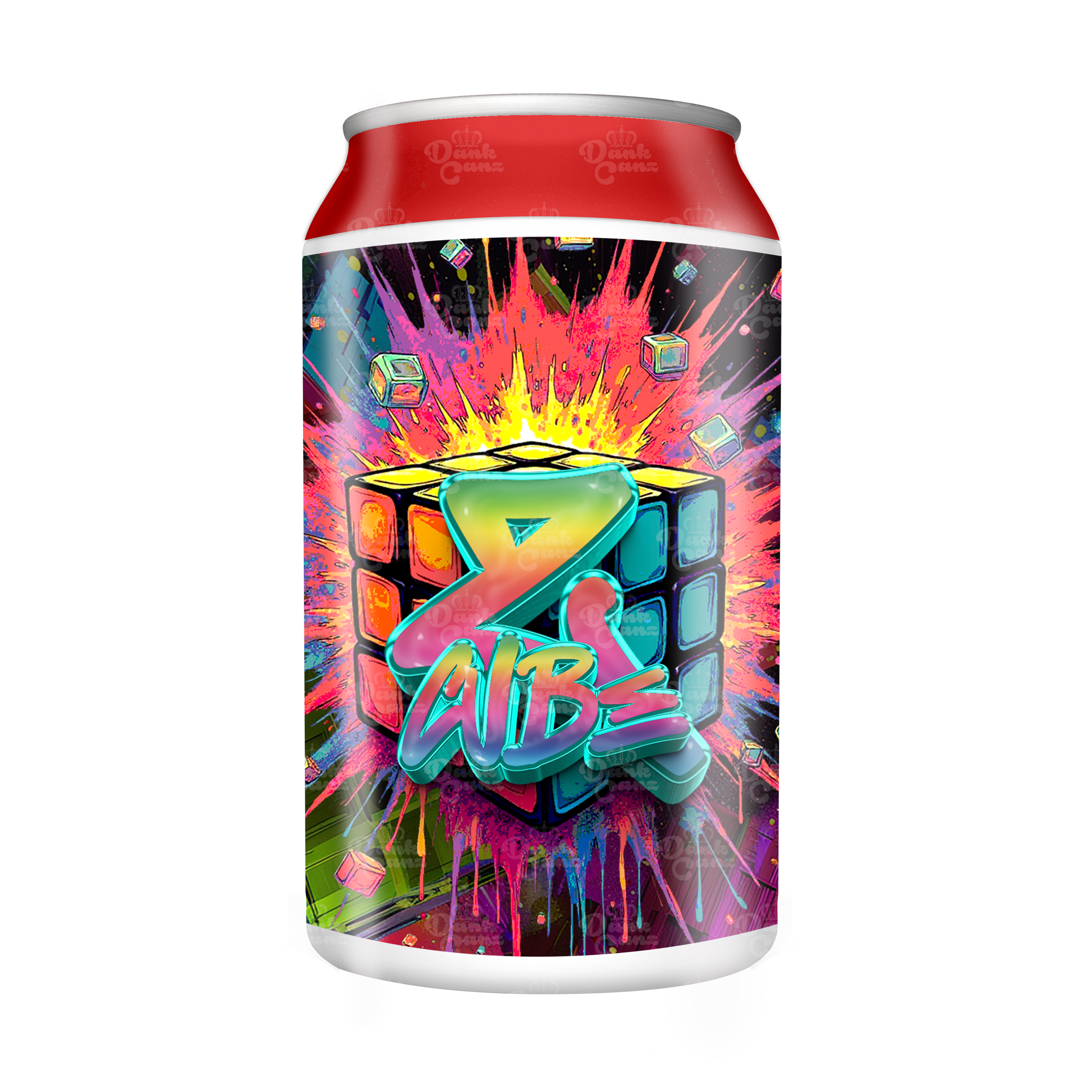 Z Cube 3.5g Plastic Soda Cans - DC Packaging Custom Cannabis Packaging