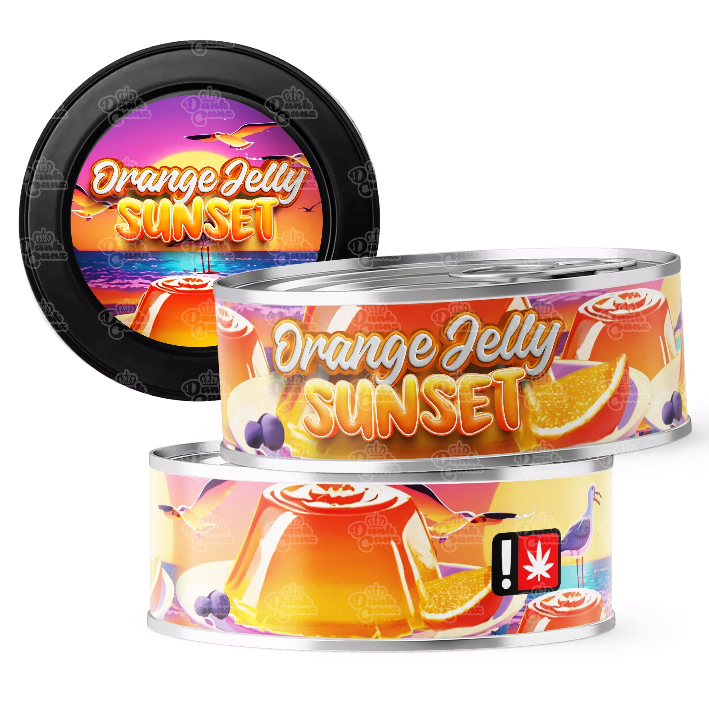 Orange Jelly Sunset 3.5g Self Seal Tins - DC Packaging Custom Cannabis Packaging