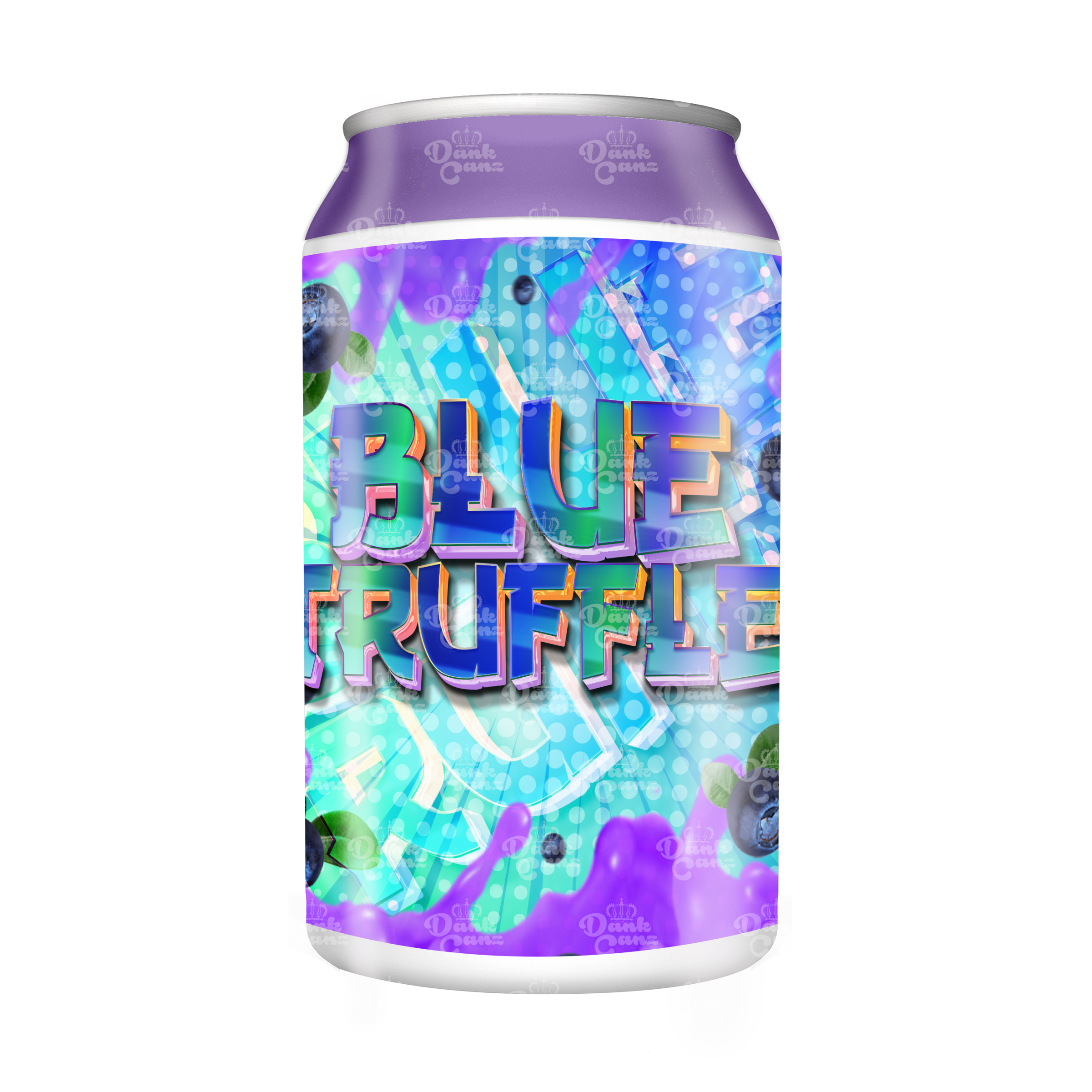 Blue Truffle 3.5g Plastic Soda Cans - DC Packaging Custom Cannabis Packaging