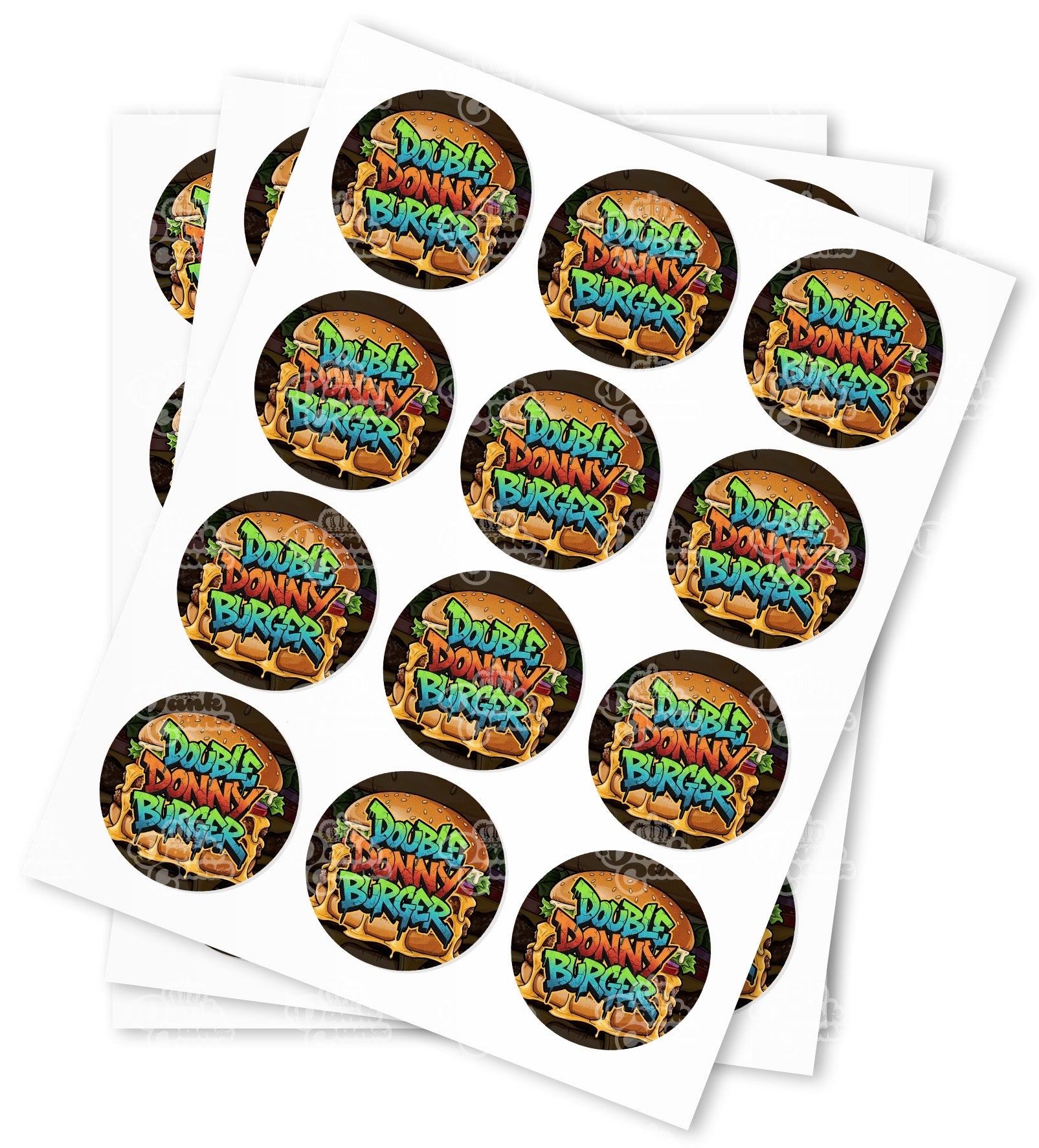 Double Donny Burger Strain Stickers - DC Packaging Custom Cannabis Packaging