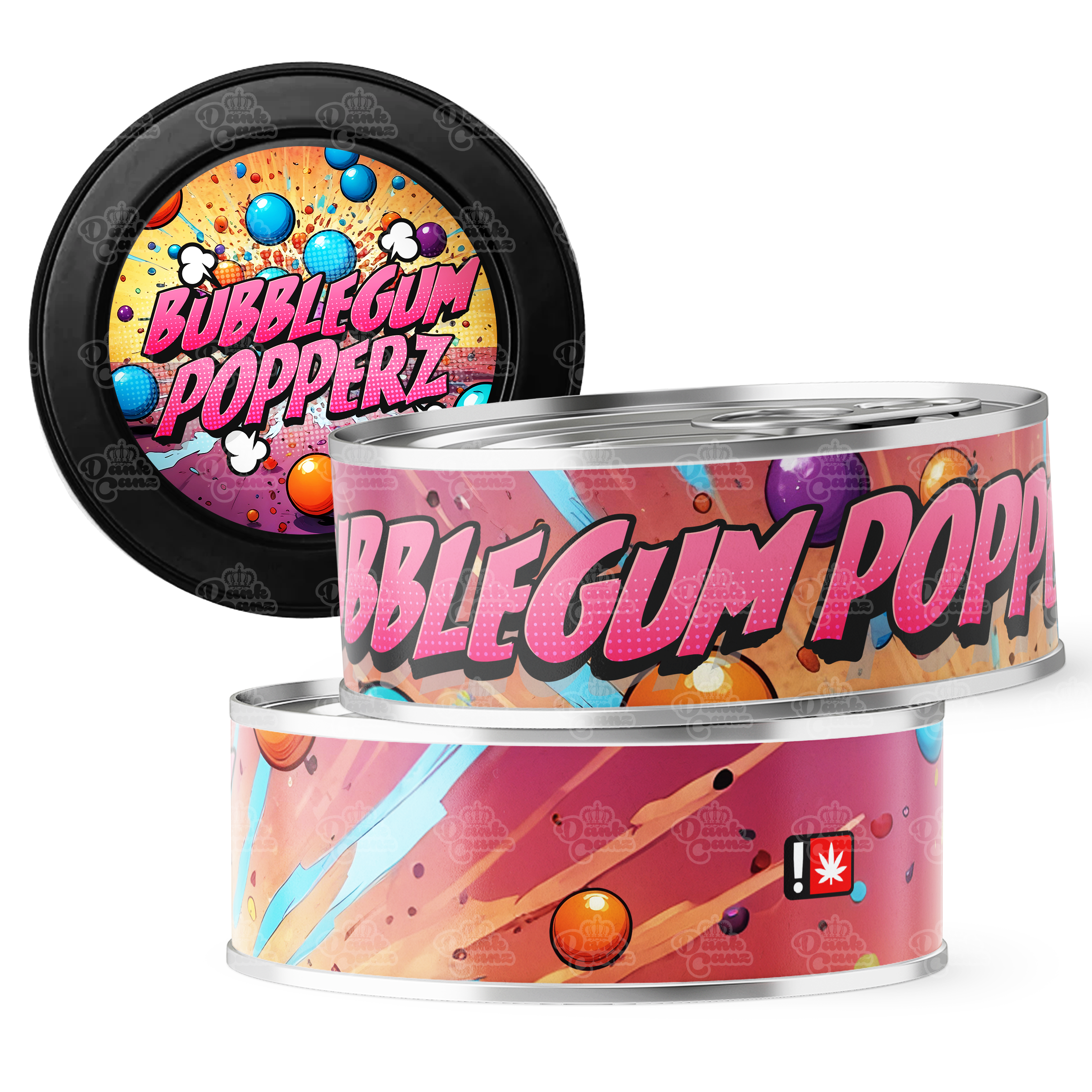 Bubblegum Popperz 3.5g Self Seal Tins - DC Packaging Custom Cannabis Packaging