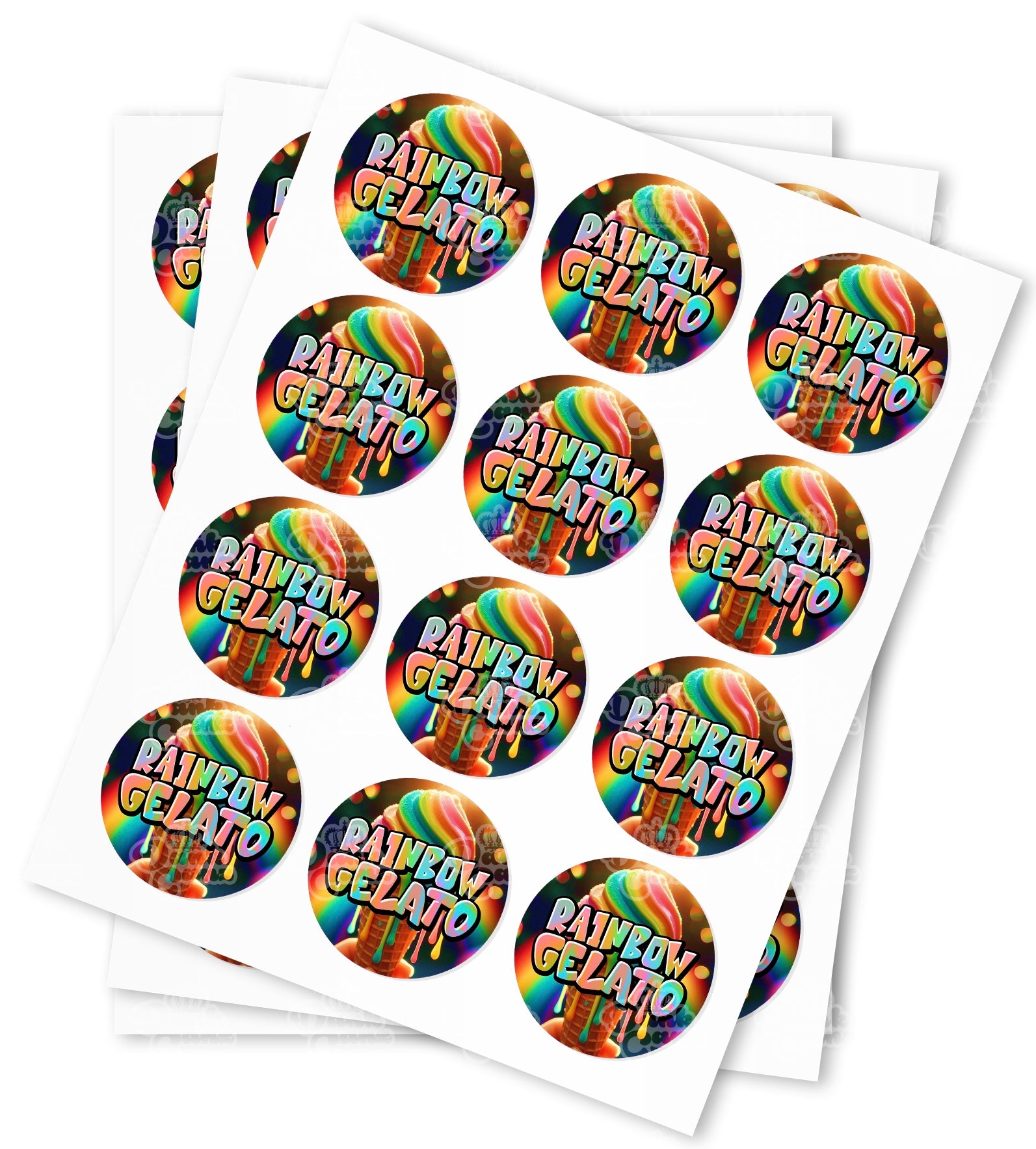 Rainbow Gelato Strain Stickers - DC Packaging Custom Cannabis Packaging