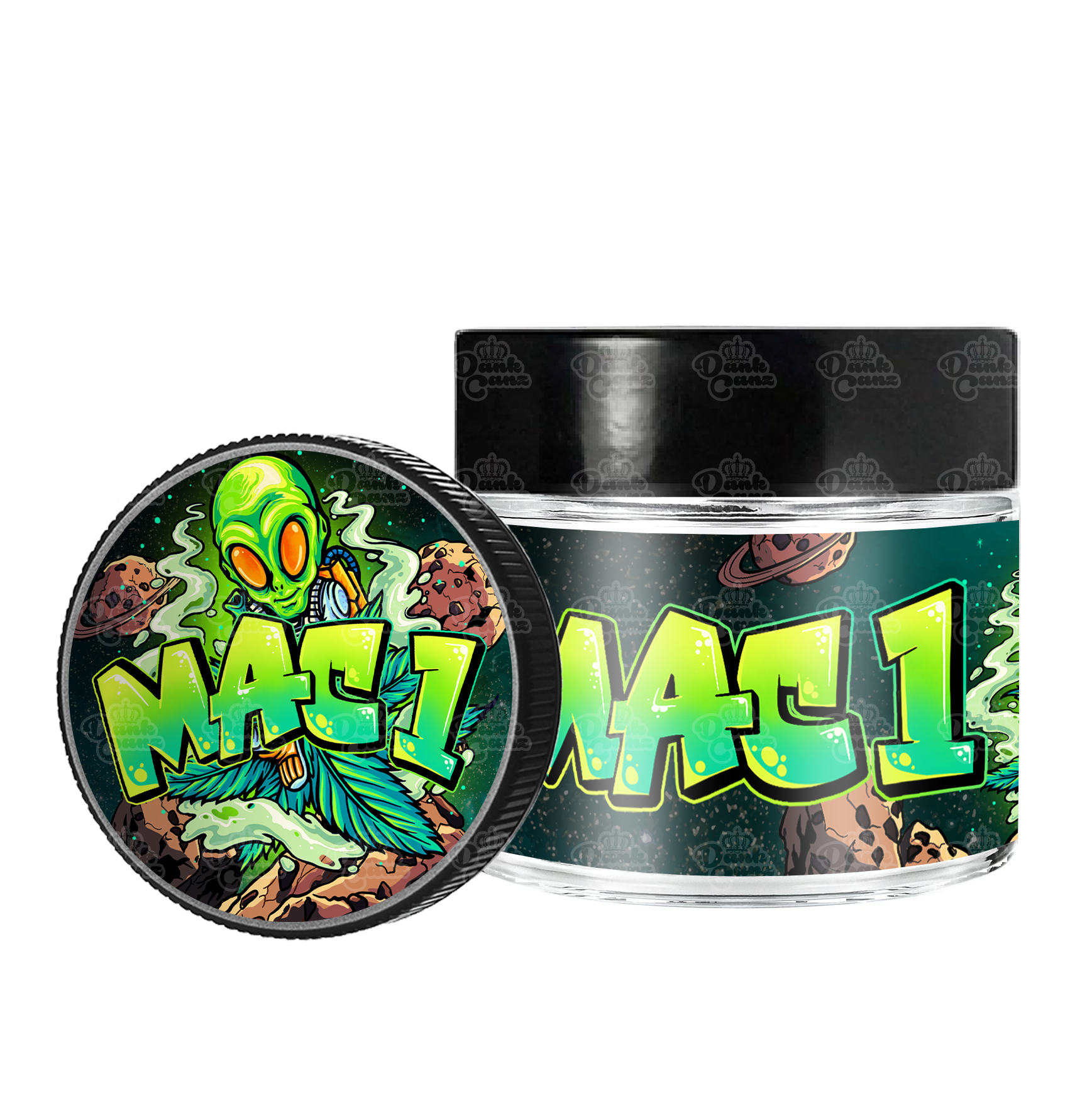 Mac 1 3.5g/60ml Glass Jars - Labelled - DC Packaging Custom Cannabis Packaging