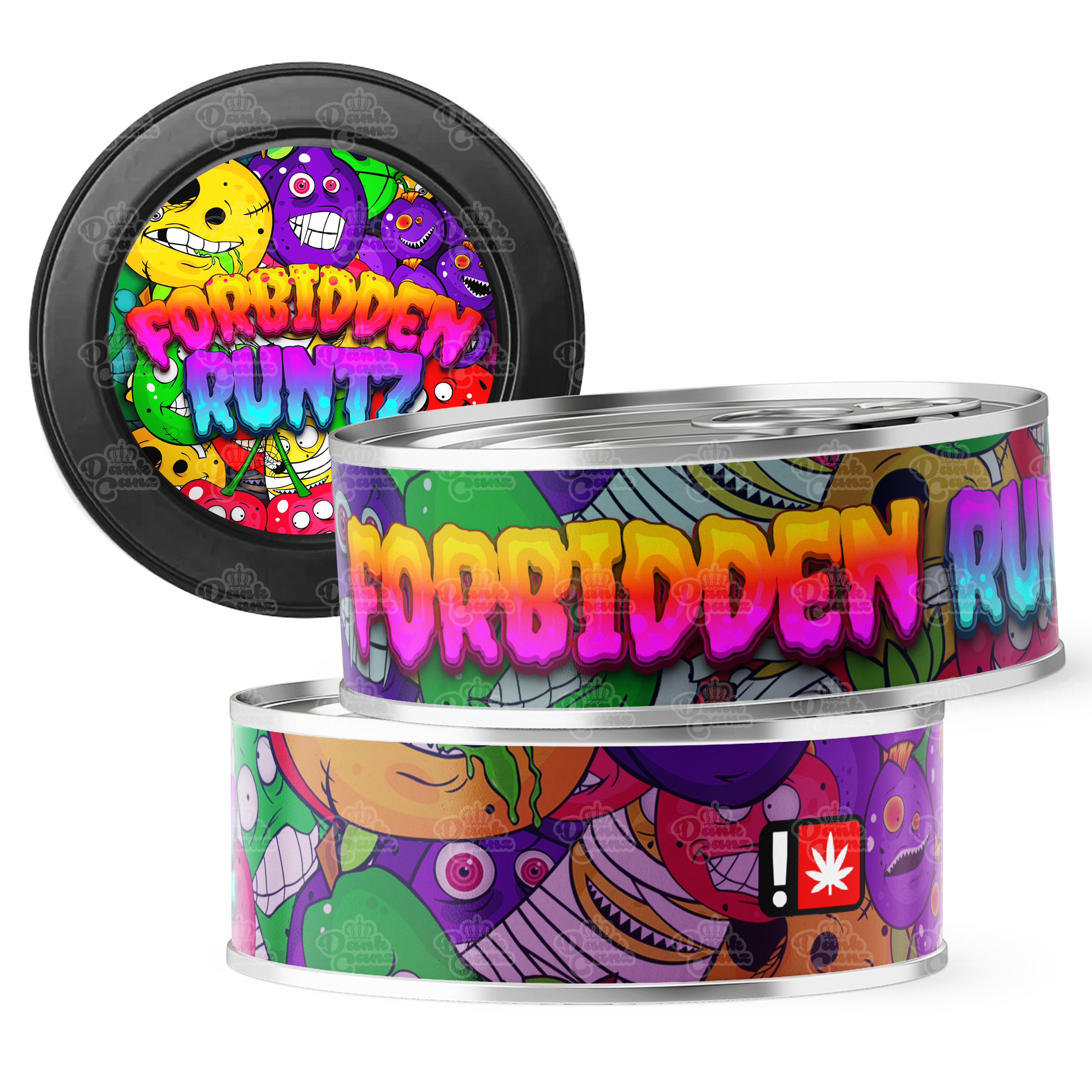 Forbidden Runtz 3.5g Self Seal Tins - DC Packaging Custom Cannabis Packaging