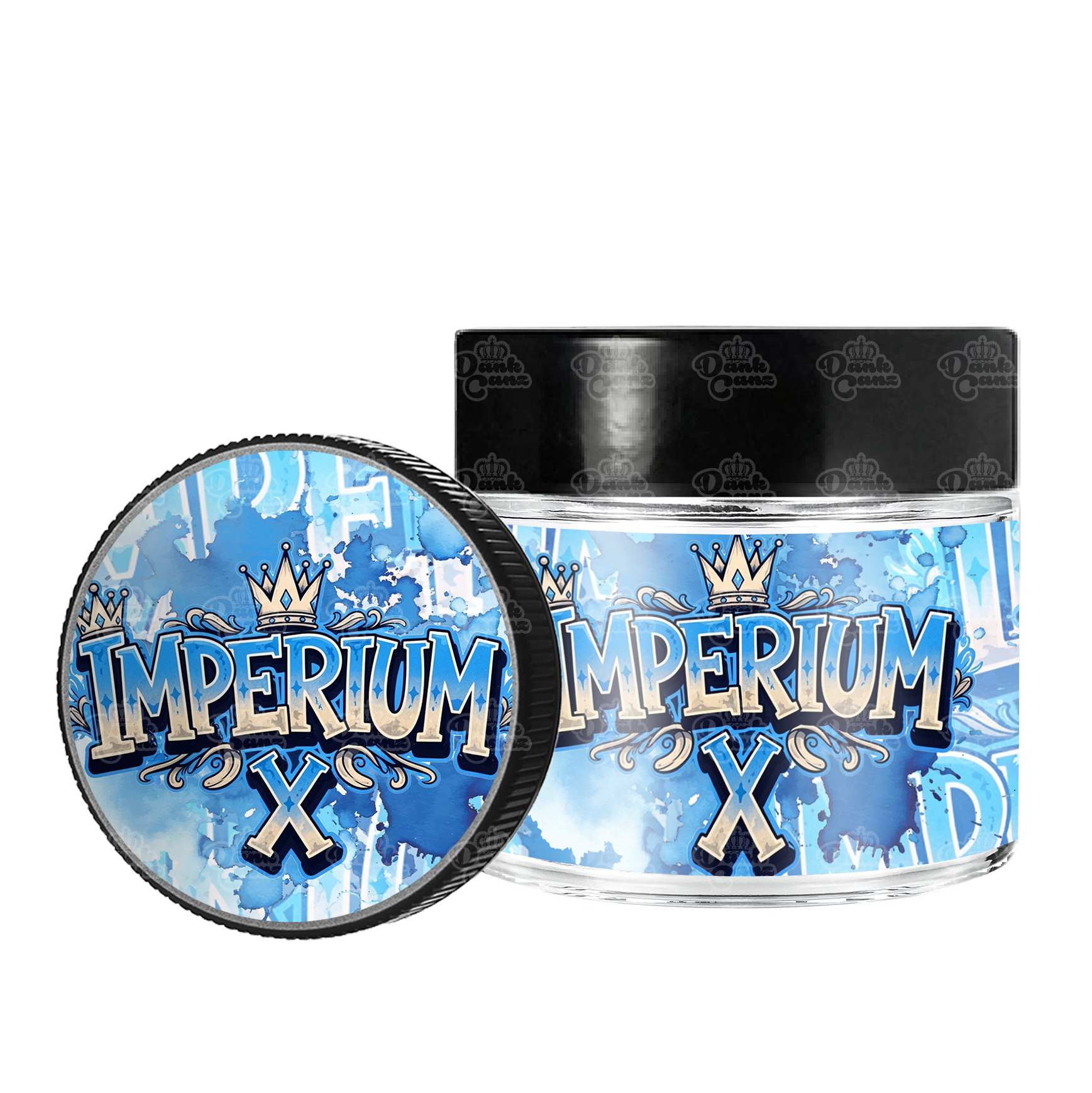 Imperium X 3.5g/60ml Glass Jars - Labelled - DC Packaging Custom Cannabis Packaging