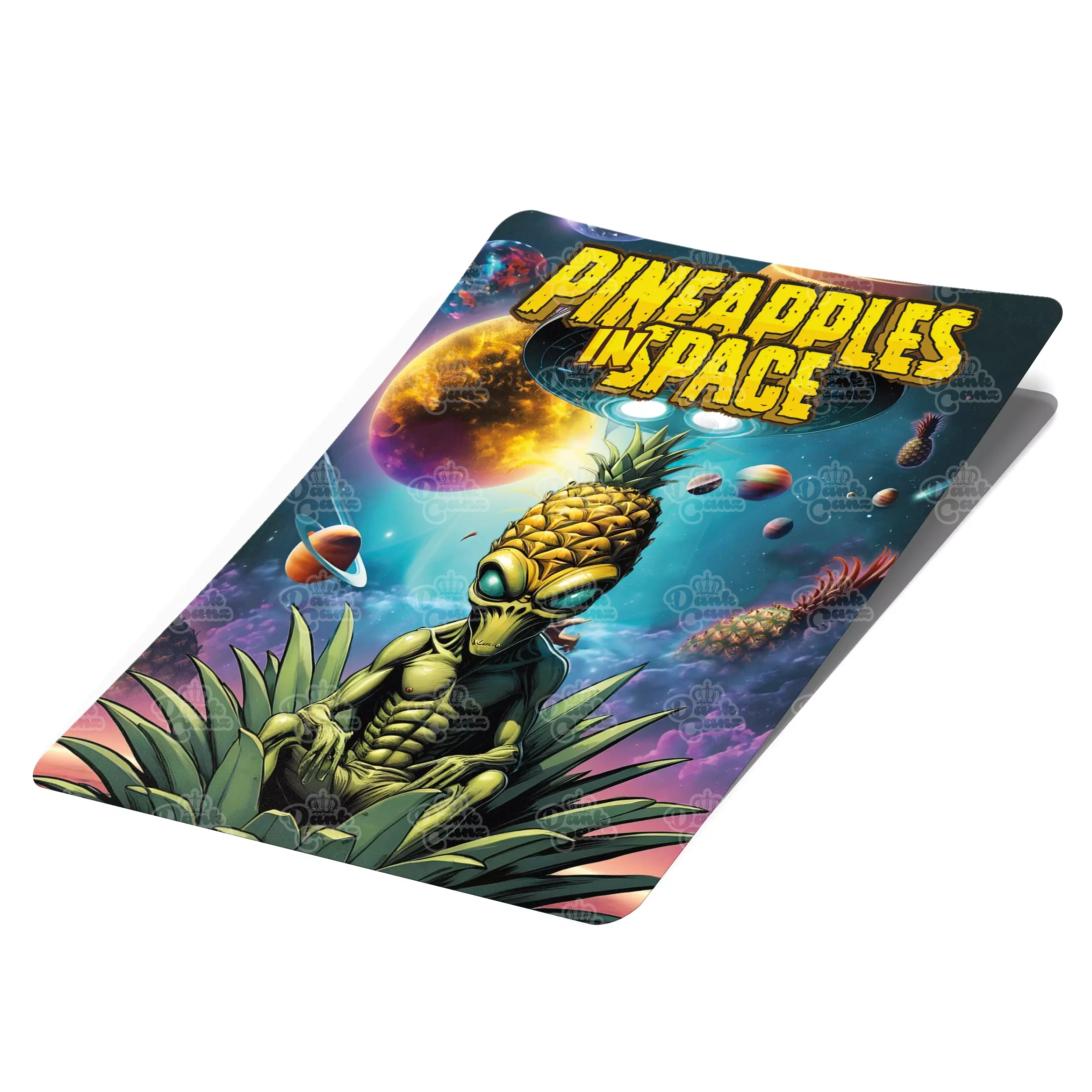 Pineapples in Space Mylar Bag Labels - Labels only - DC Packaging Custom Cannabis Packaging