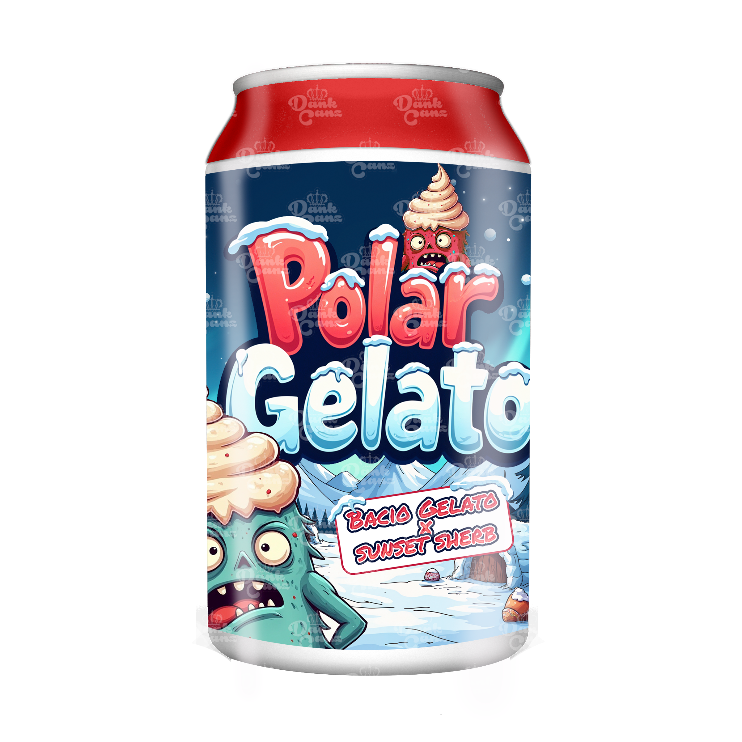 Polar Gelato 3.5g Plastic Soda Cans - DC Packaging Custom Cannabis Packaging