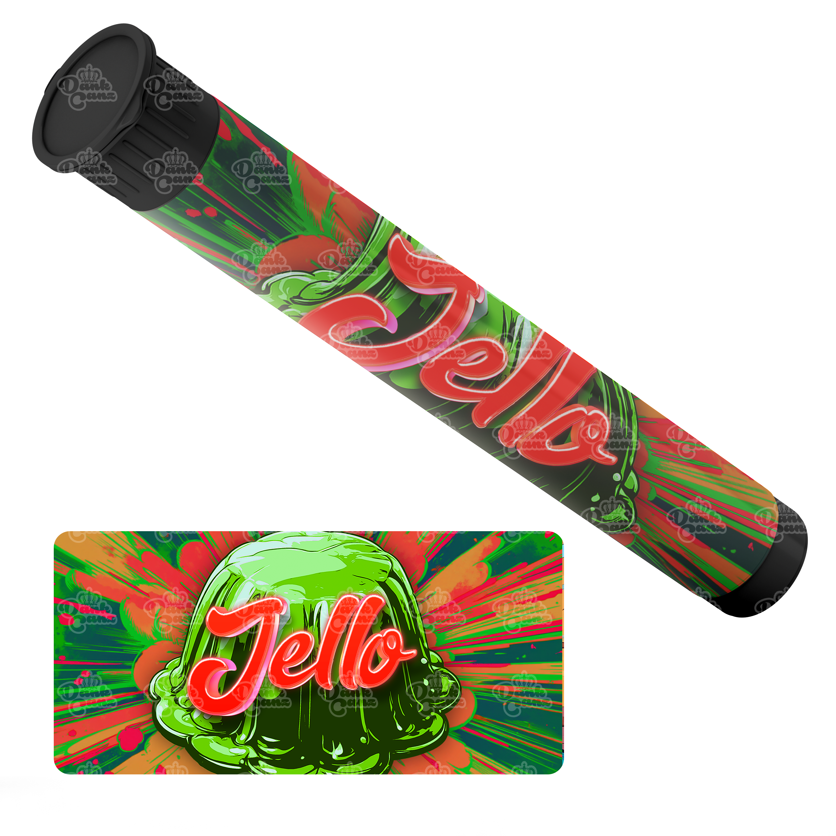 Jello Pre Roll Tubes - Labelled - DC Packaging Custom Cannabis Packaging