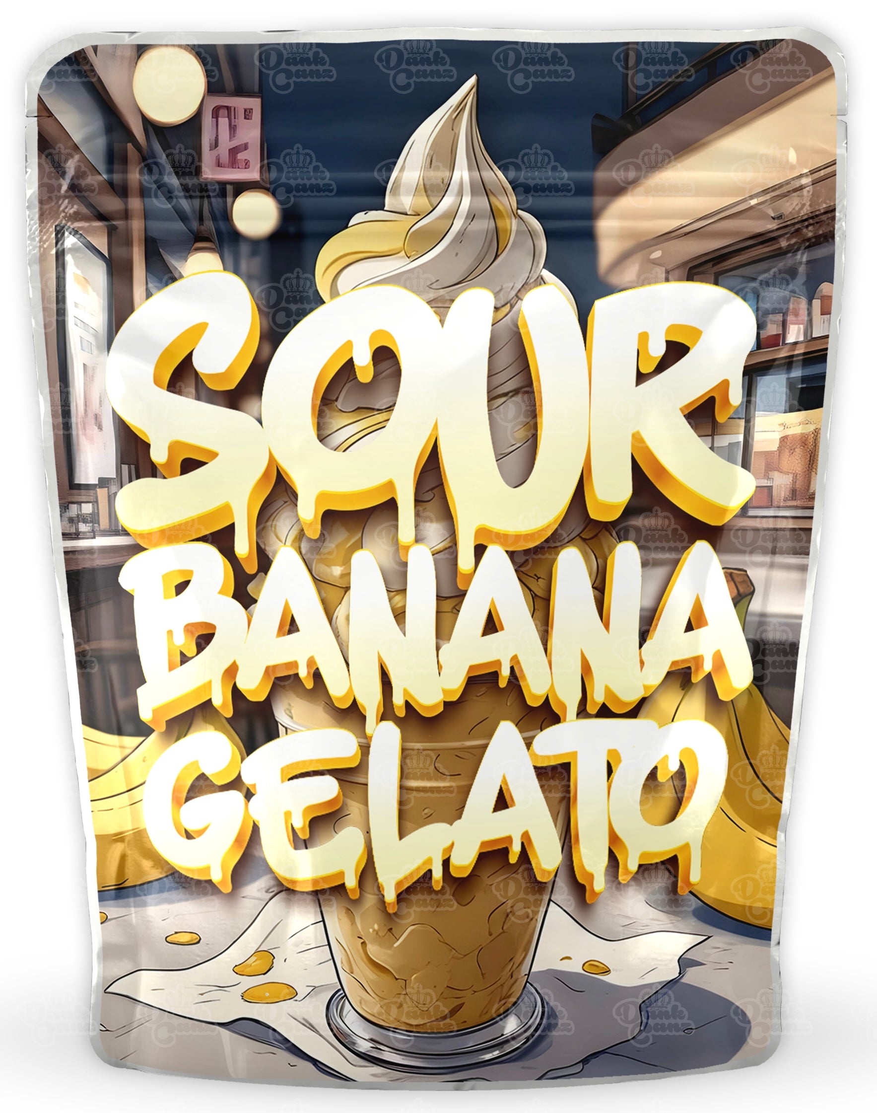 Sour Banana Gelato Mylar Bags - DC Packaging Custom Cannabis Packaging