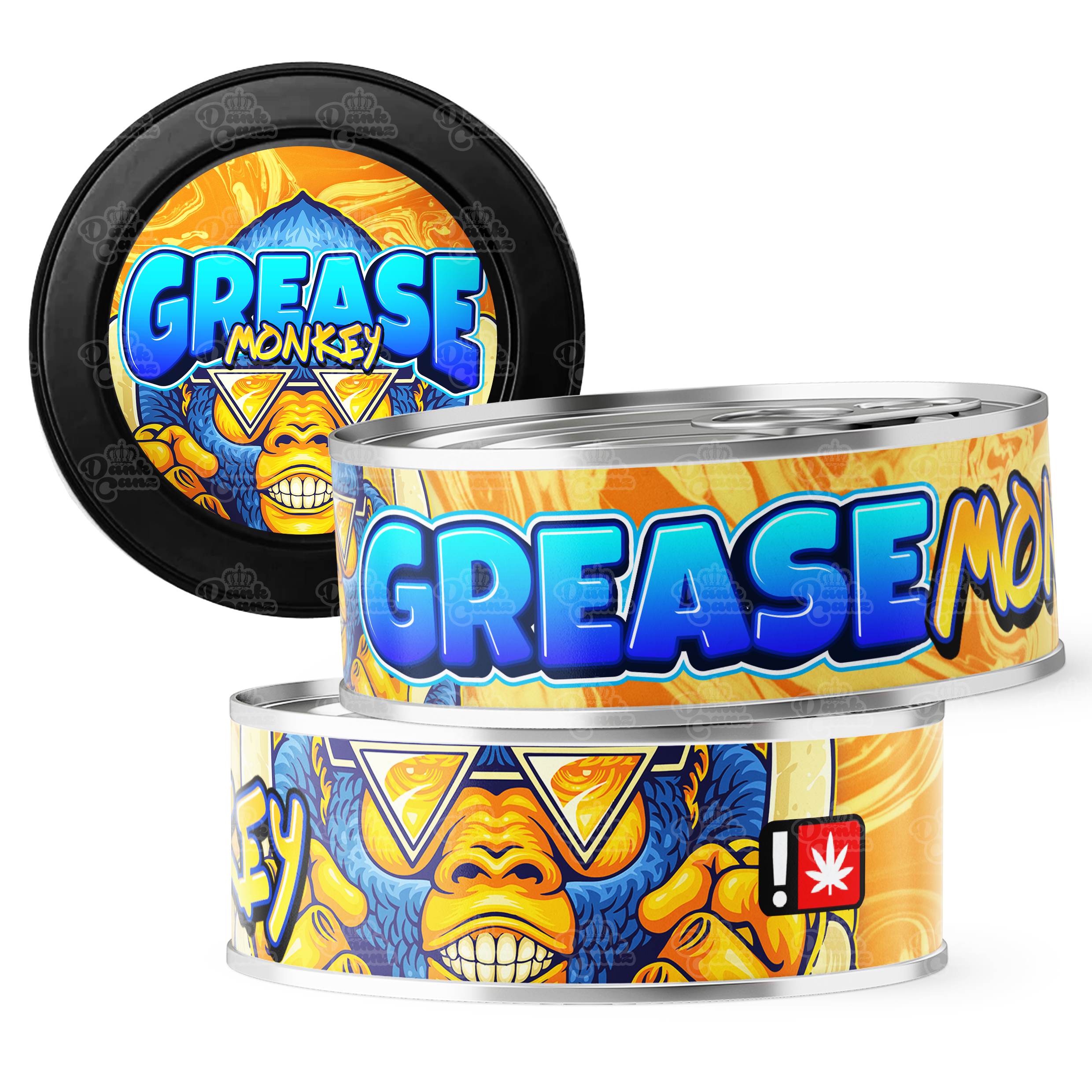 Grease Monkey 3.5g Self Seal Tins - DC Packaging Custom Cannabis Packaging