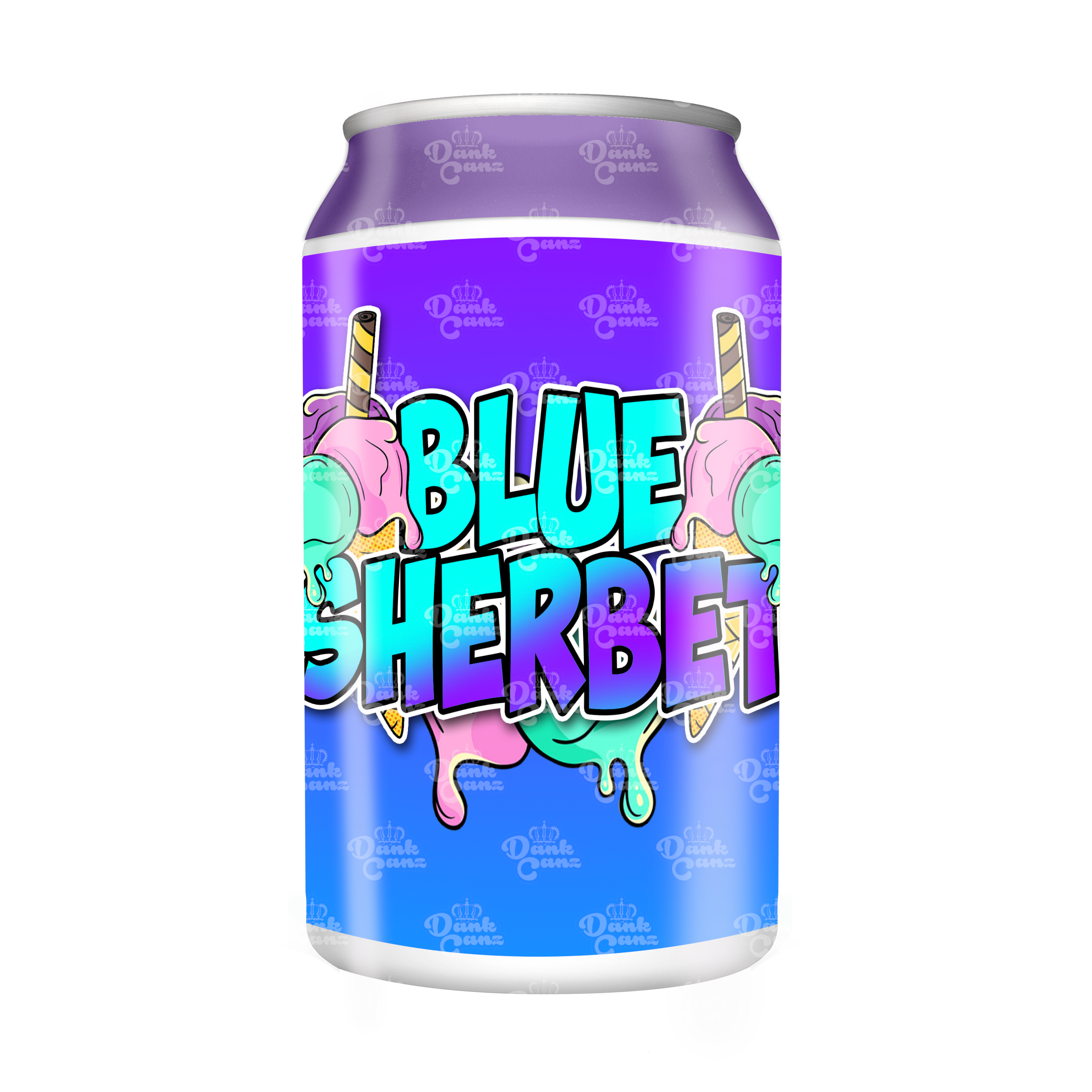 Blue Sherbet 3.5g Plastic Soda Cans - DC Packaging Custom Cannabis Packaging