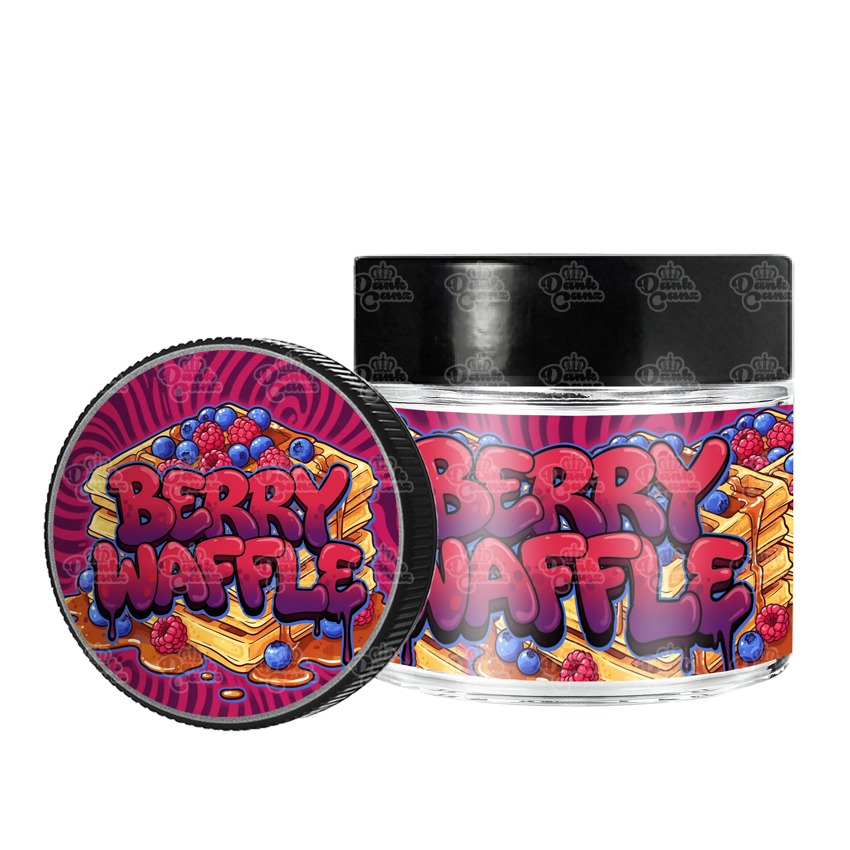 Berry Waffle 3.5g/60ml Glass Jars - Labelled - DC Packaging Custom Cannabis Packaging