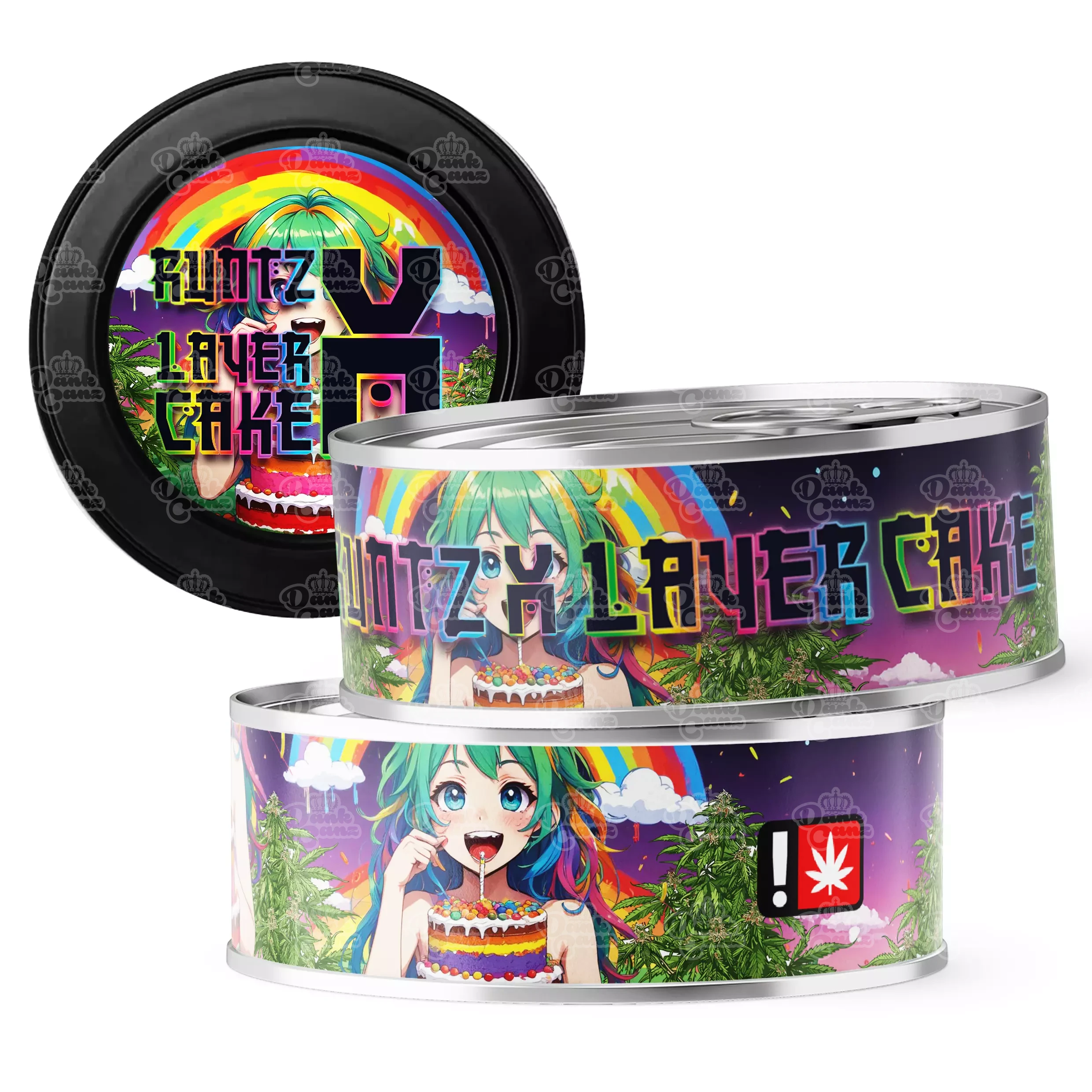 Runtz x Layer Cake 3.5g Self Seal Tins - DC Packaging Custom Cannabis Packaging