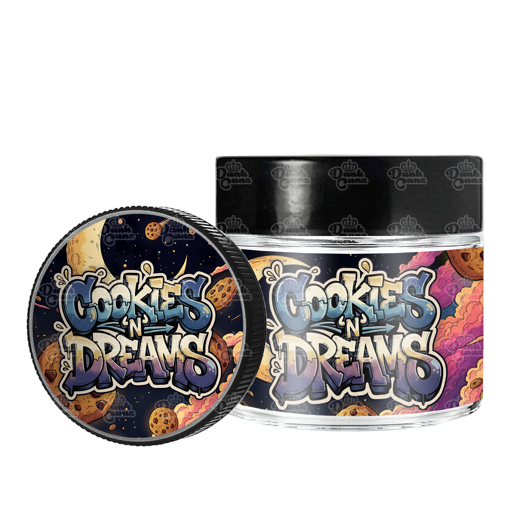 Cookies & Dreams 3.5g/60ml Glass Jars - Labelled - DC Packaging Custom Cannabis Packaging