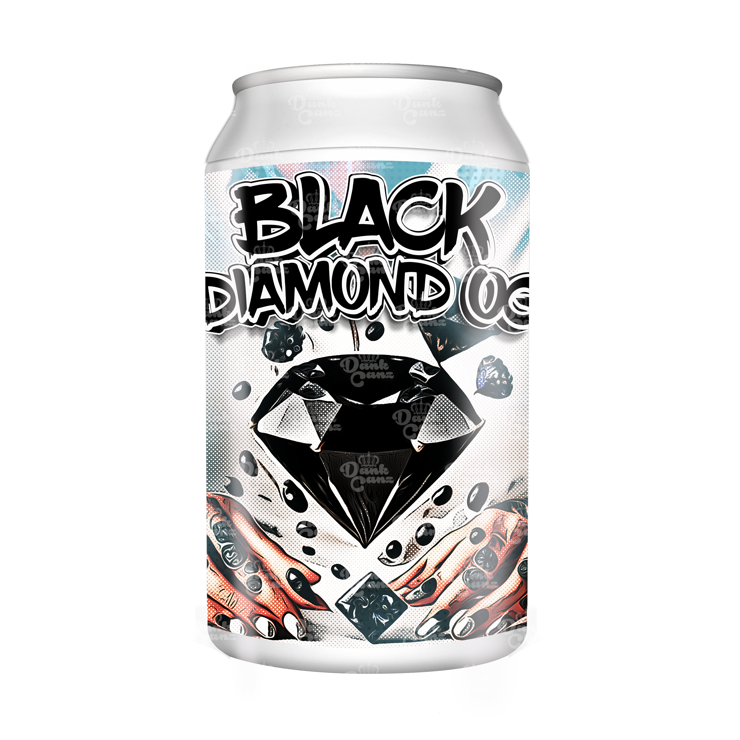 Black Diamond OG 3.5g Plastic Soda Cans - DC Packaging Custom Cannabis Packaging