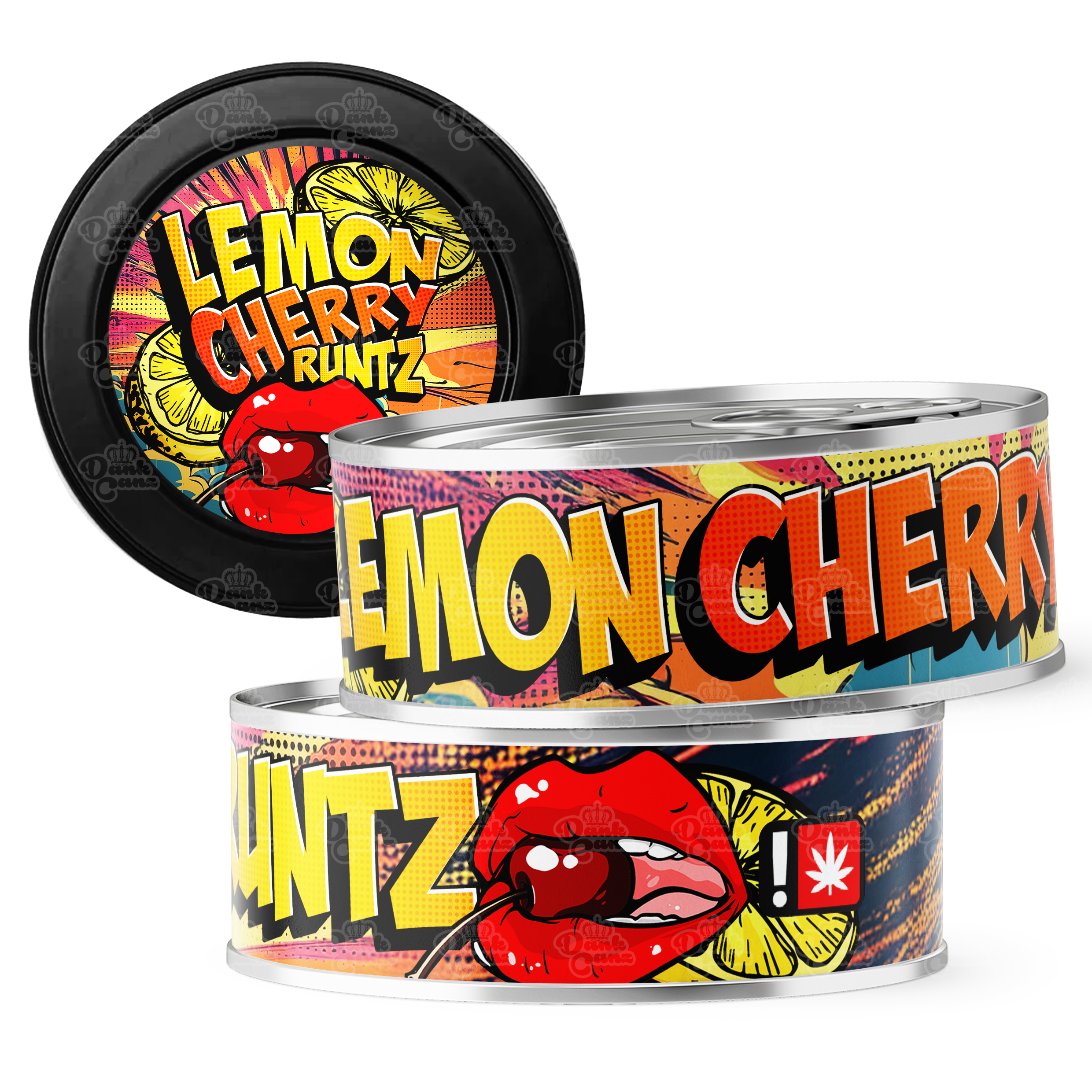Lemon Cherry Runtz 3.5g Self Seal Tins - DC Packaging Custom Cannabis Packaging