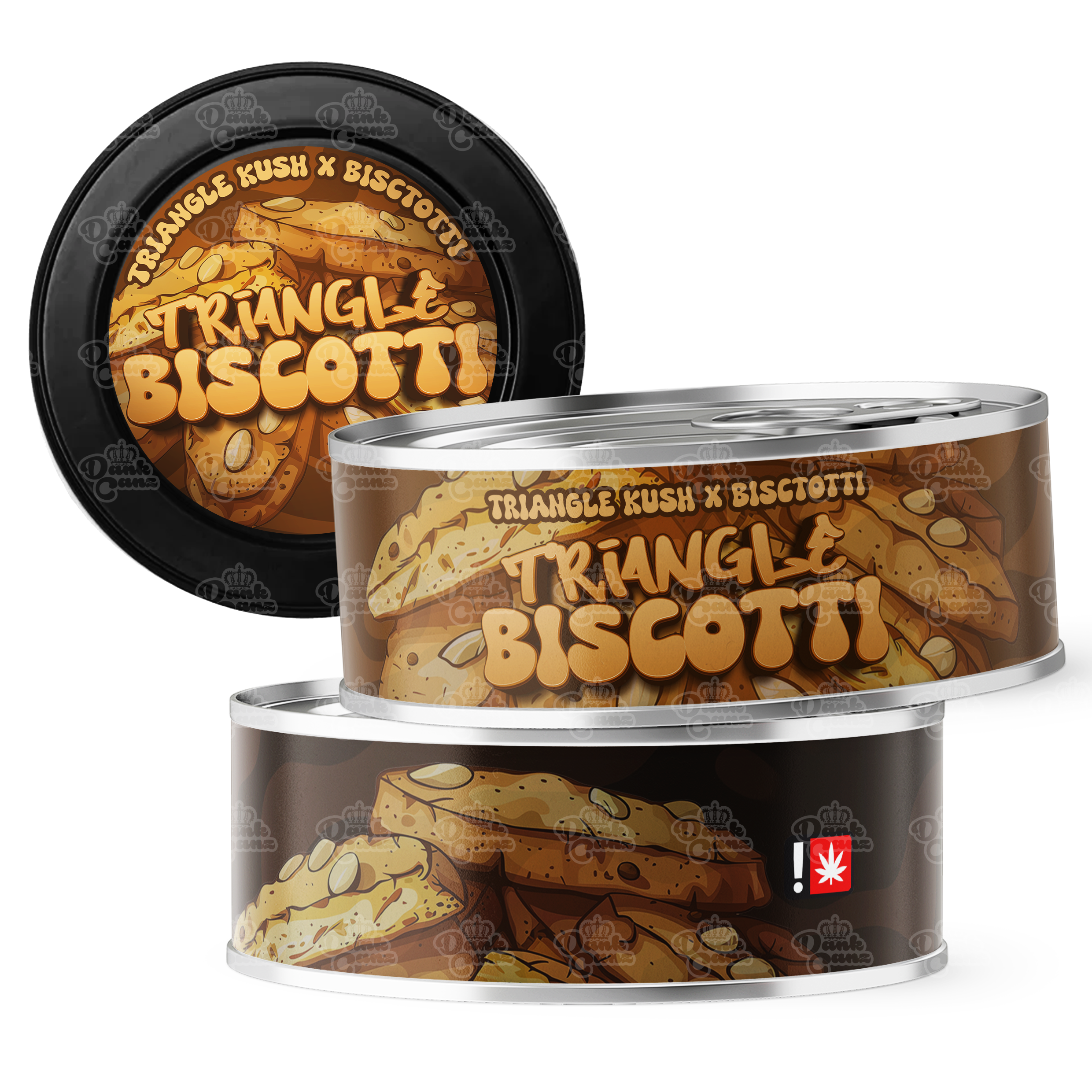Triangle Biscotti 3.5g Self Seal Tins - DC Packaging Custom Cannabis Packaging
